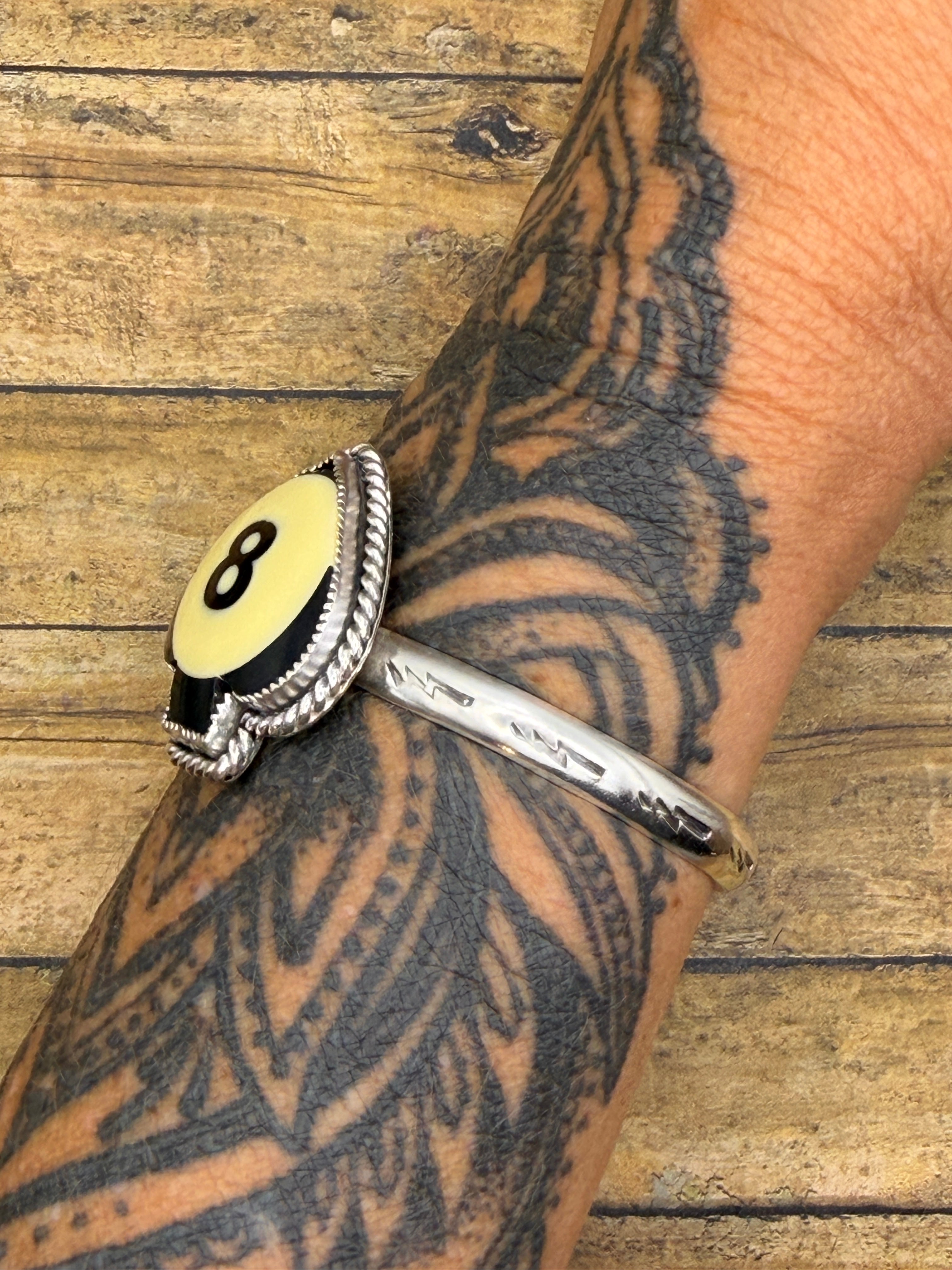 Sania-Black Billiard 8-Ball Spades Cuff