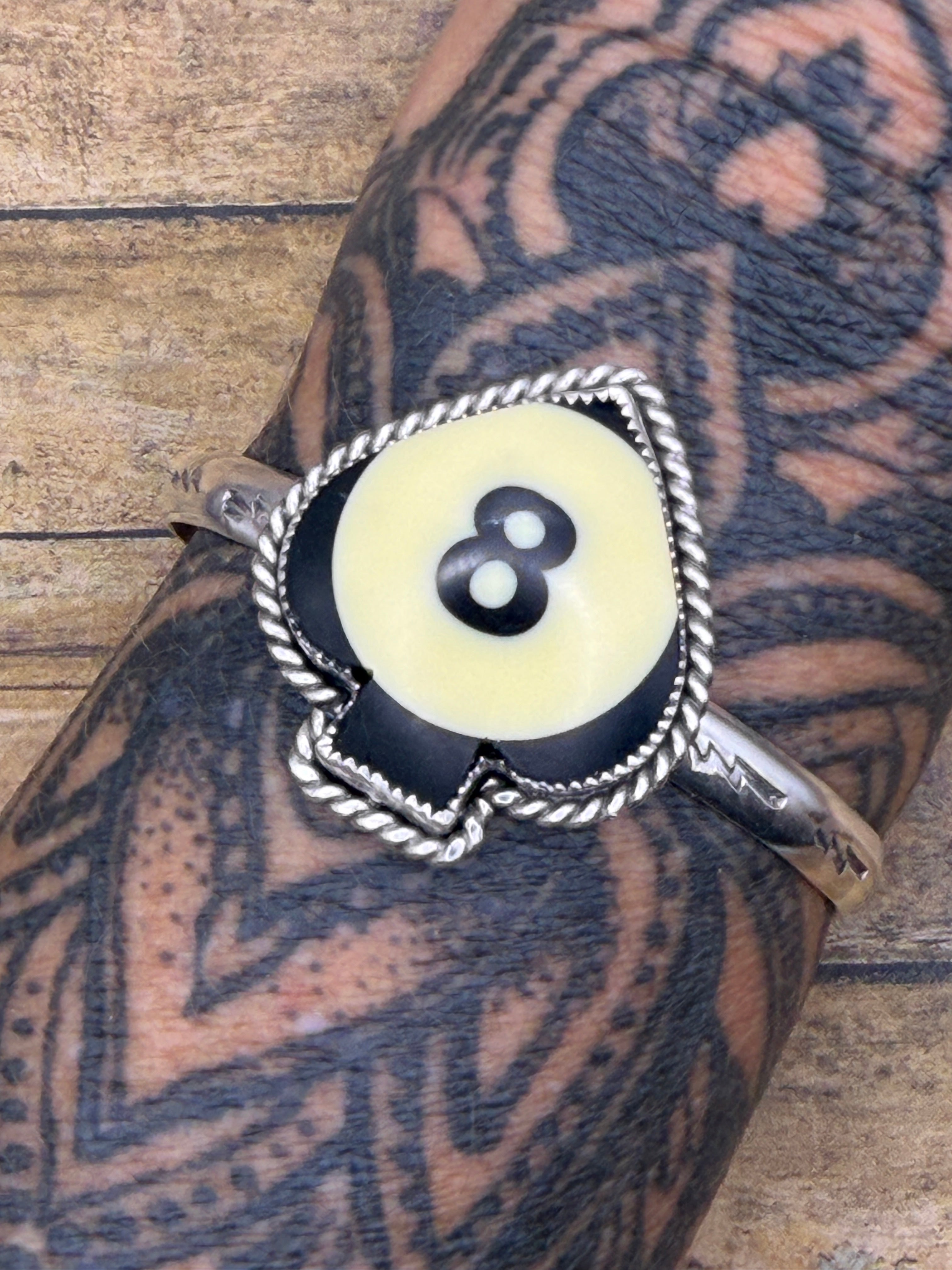 Sania-Black Billiard 8-Ball Spades Cuff
