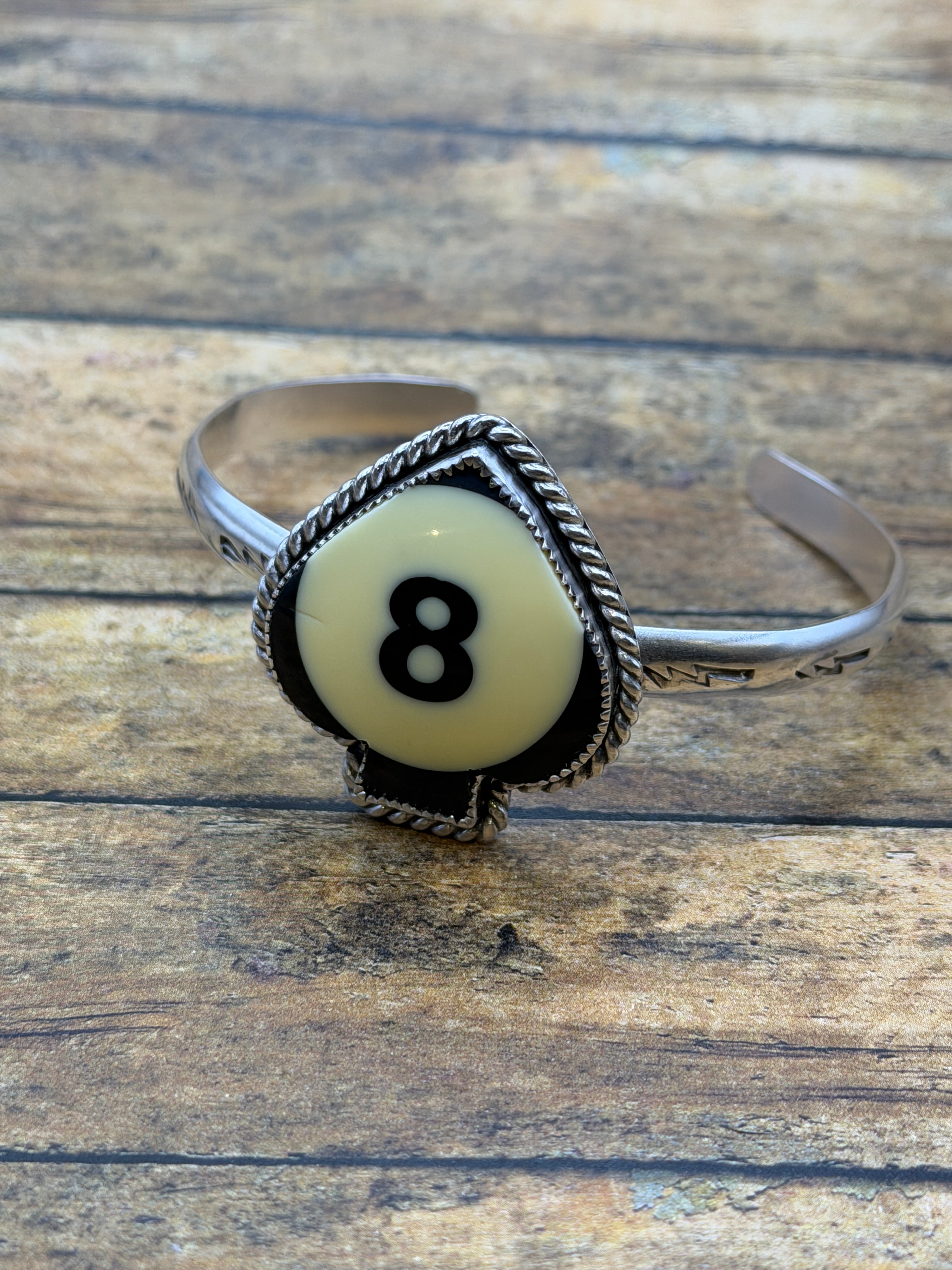 Sania-Black Billiard 8-Ball Spades Cuff