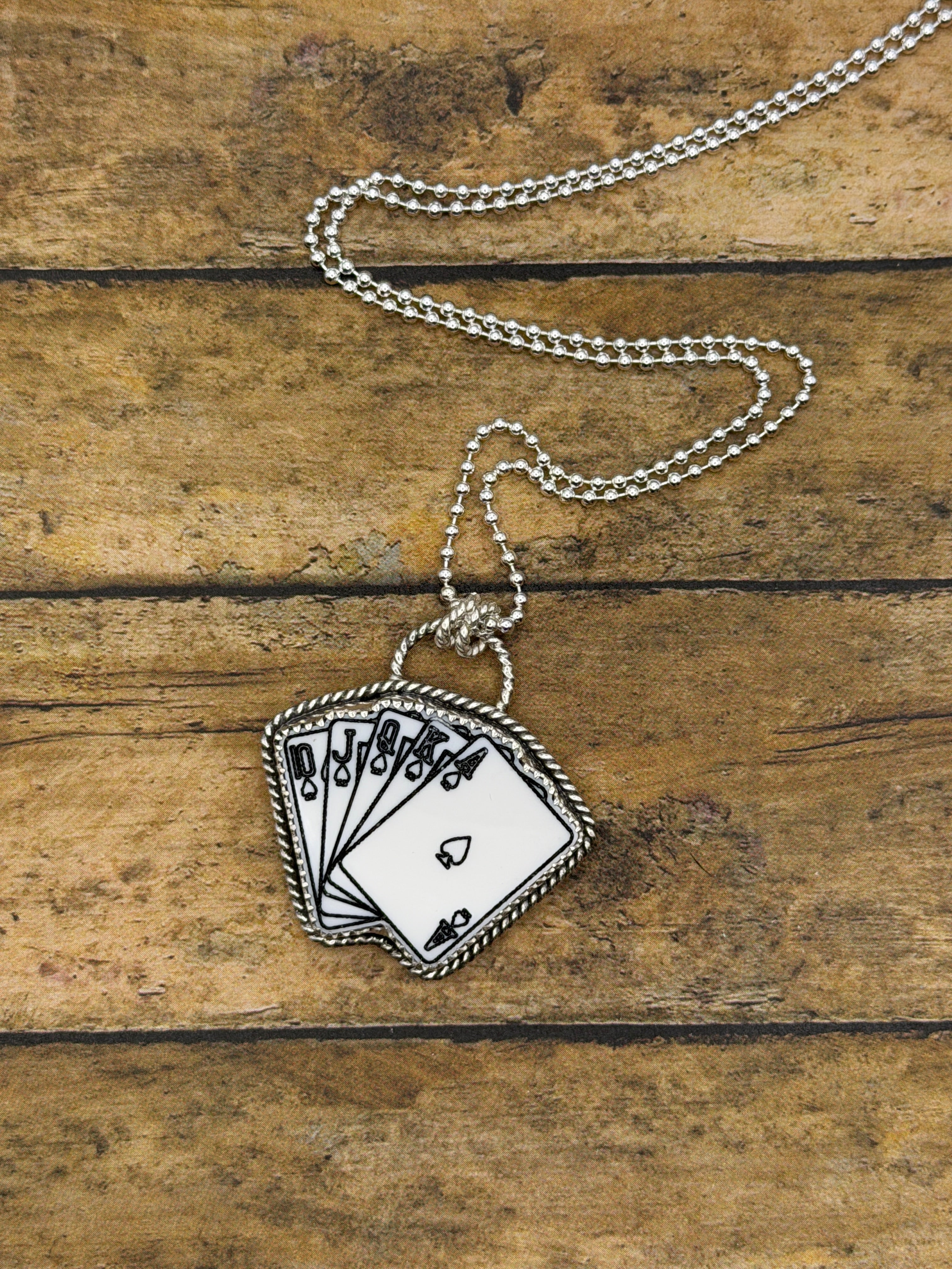 Poker-Trustone Royal Flush Poker Playing Card Pendant
