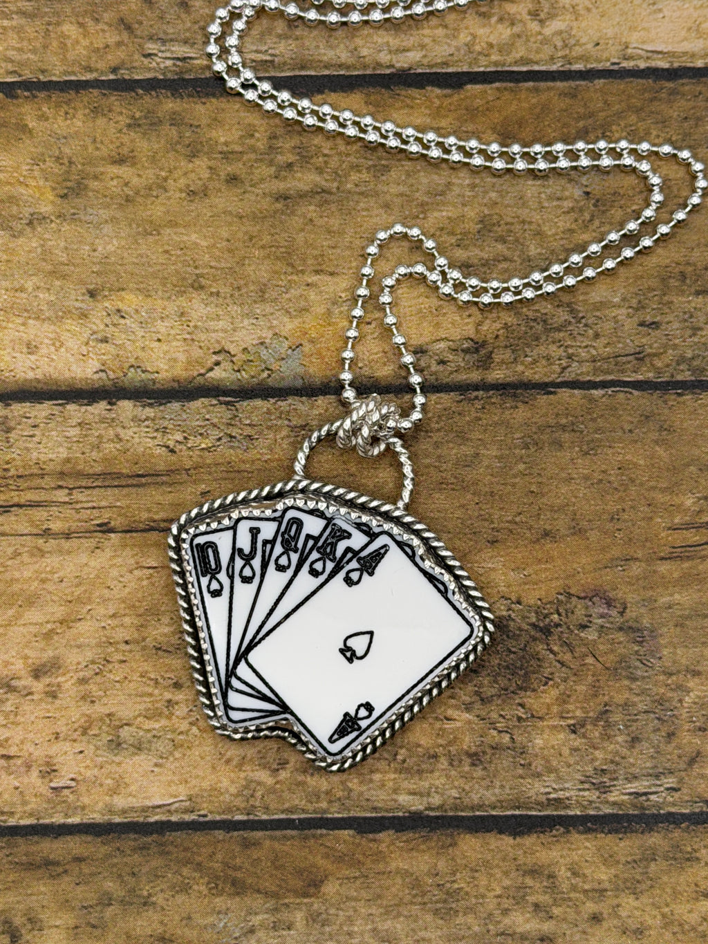 Poker-Trustone Royal Flush Poker Playing Card Pendant