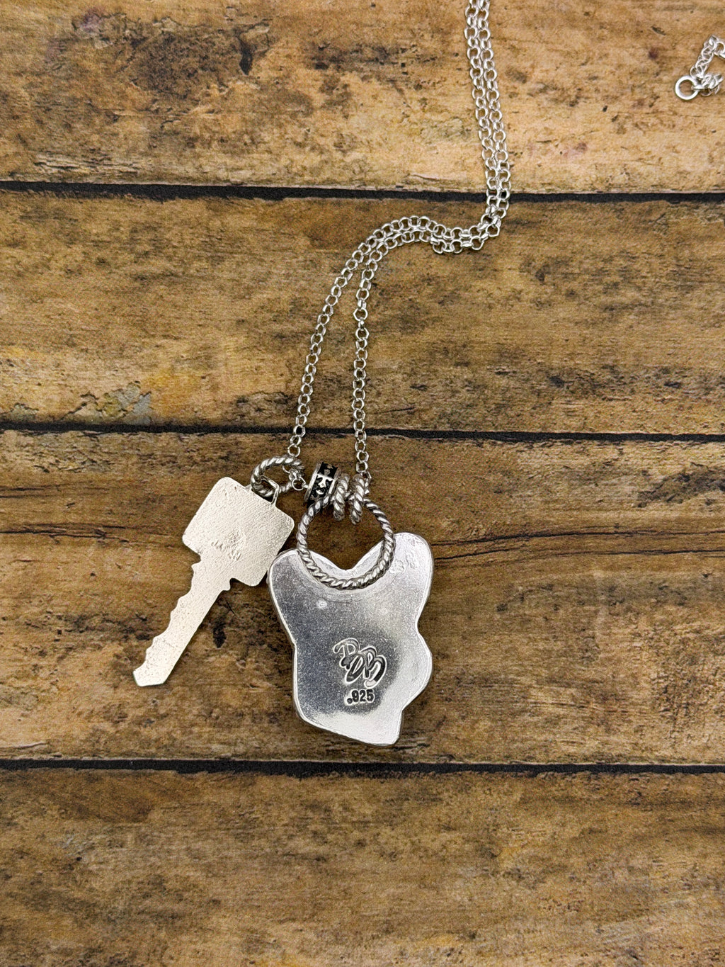 Barbara-Turquoise Playboy Bunny and Club Key Charm Pendant