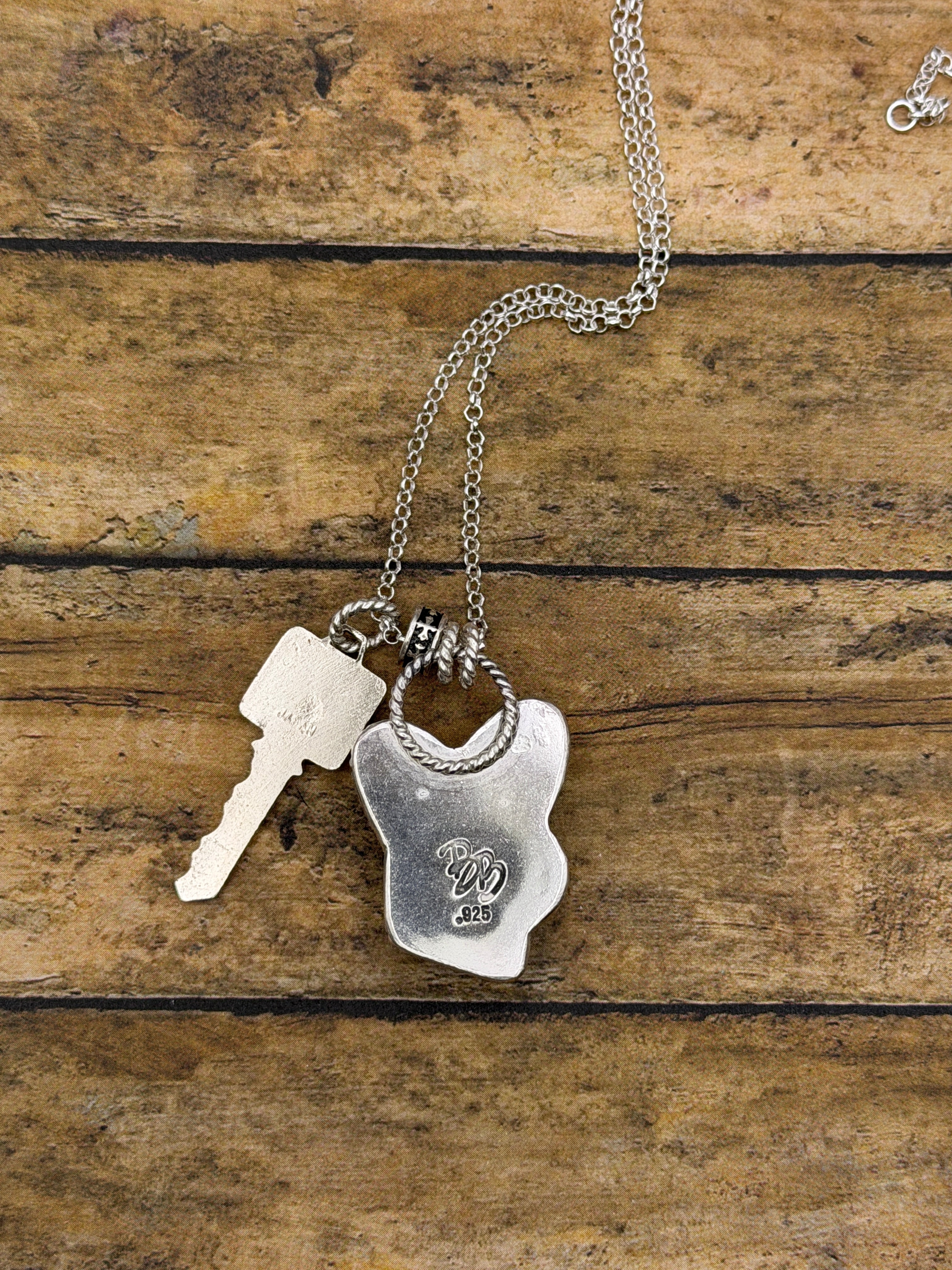 Barbara-Turquoise Playboy Bunny and Club Key Charm Pendant