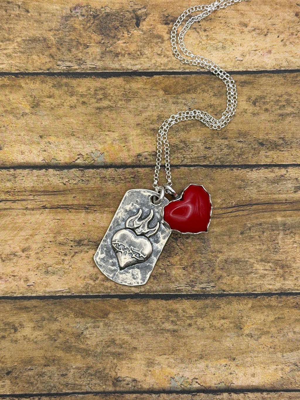 Rosalina-Red Rosarita Sacred Heart Charm Pendant