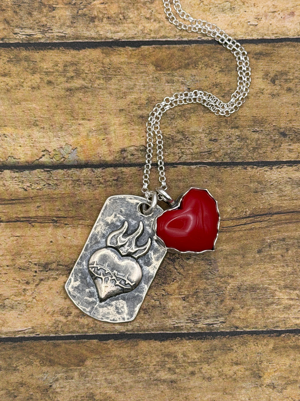 Rosalina-Red Rosarita Sacred Heart Charm Pendant