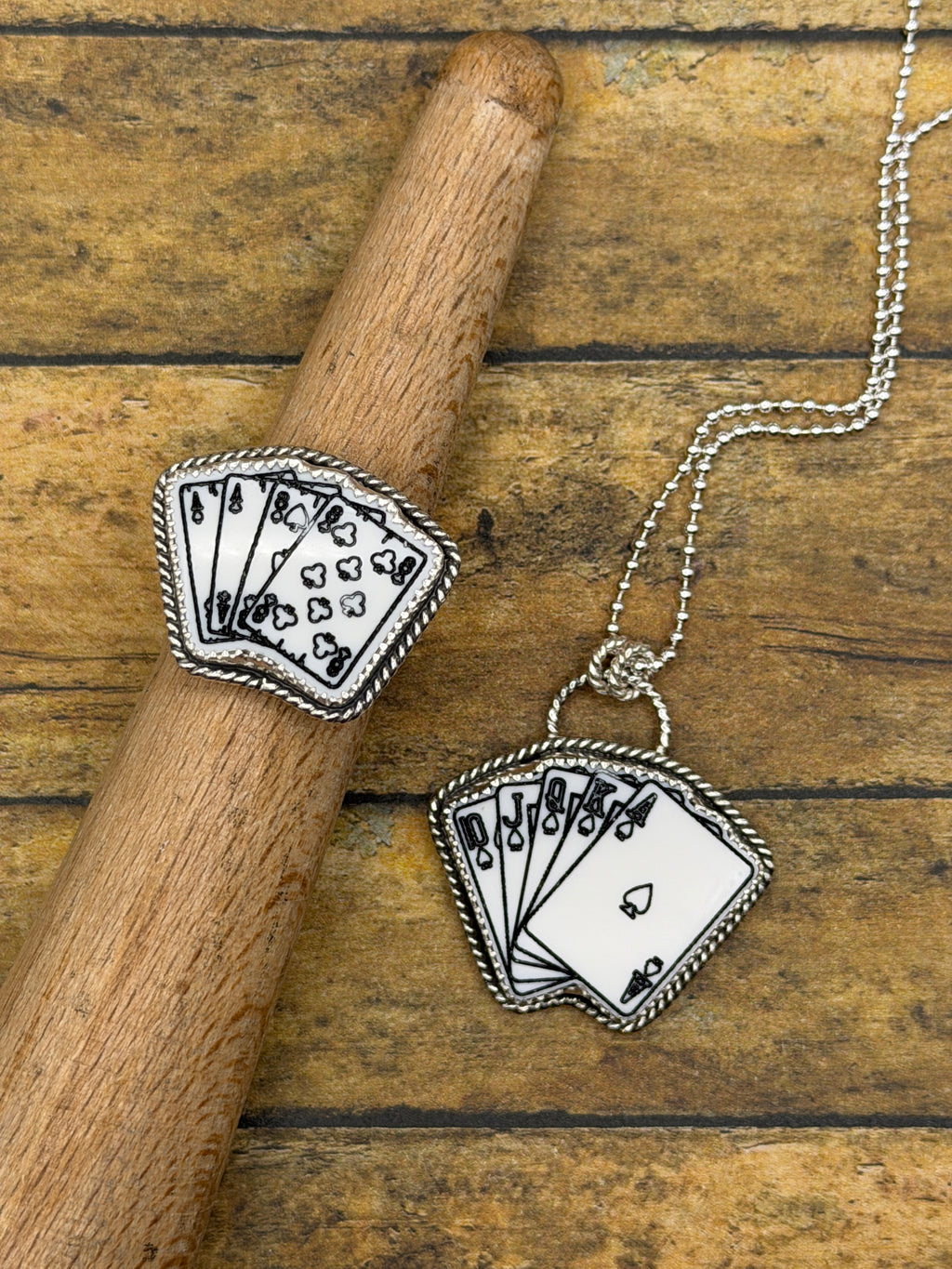 Poker-Trustone Royal Flush Poker Playing Card Pendant
