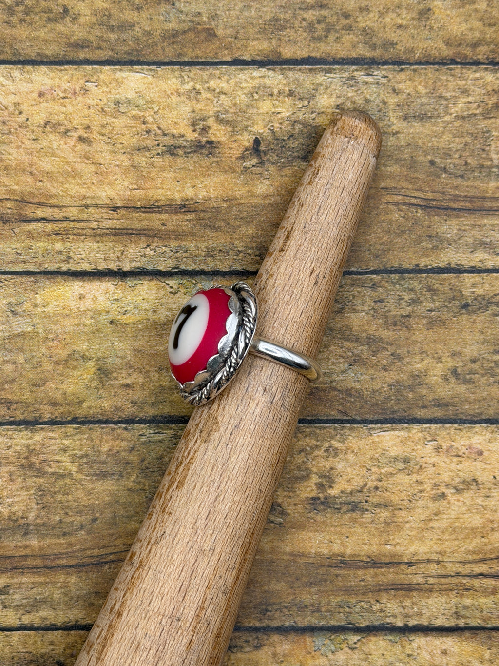 Sammie-Vintage Billiard Ball Lucky #7 Heart Ring