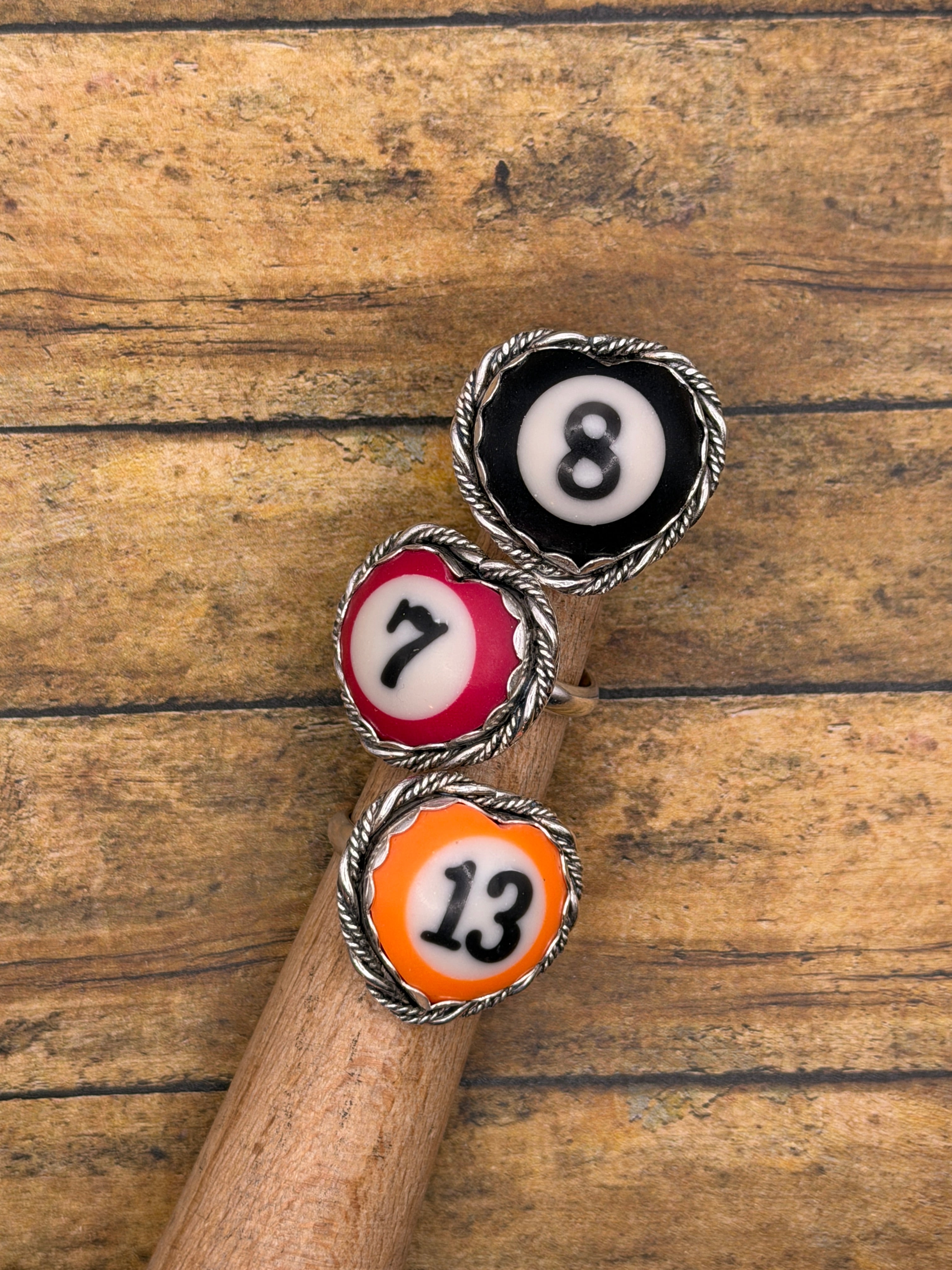 Sammie-Vintage Billiard Ball Lucky #7 Heart Ring