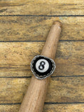Sandy-Vintage Billiard 8-Ball Heart Ring
