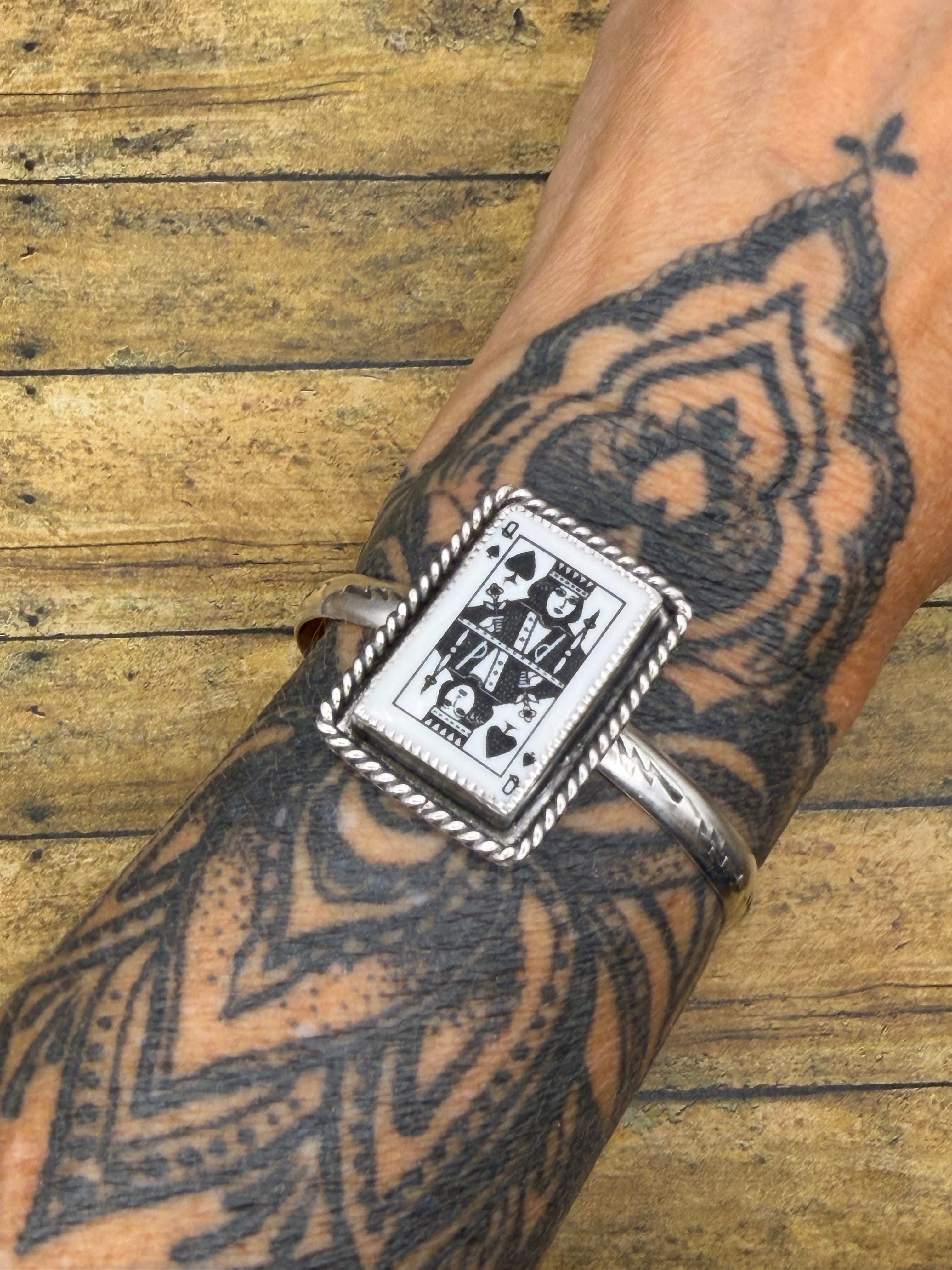 Lola-Trustone Queen of Spades Playing Card Cuff Bracelet