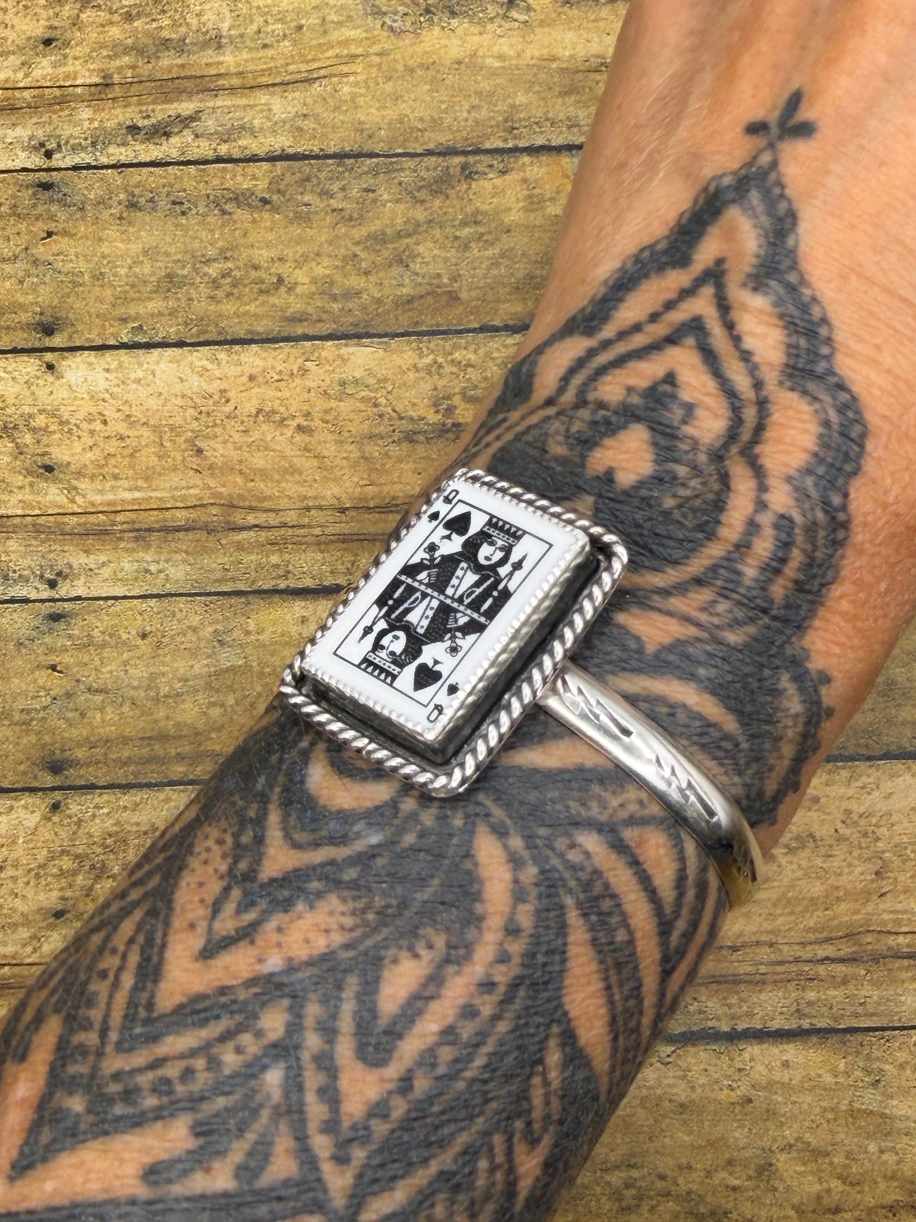 Lola-Trustone Queen of Spades Playing Card Cuff Bracelet
