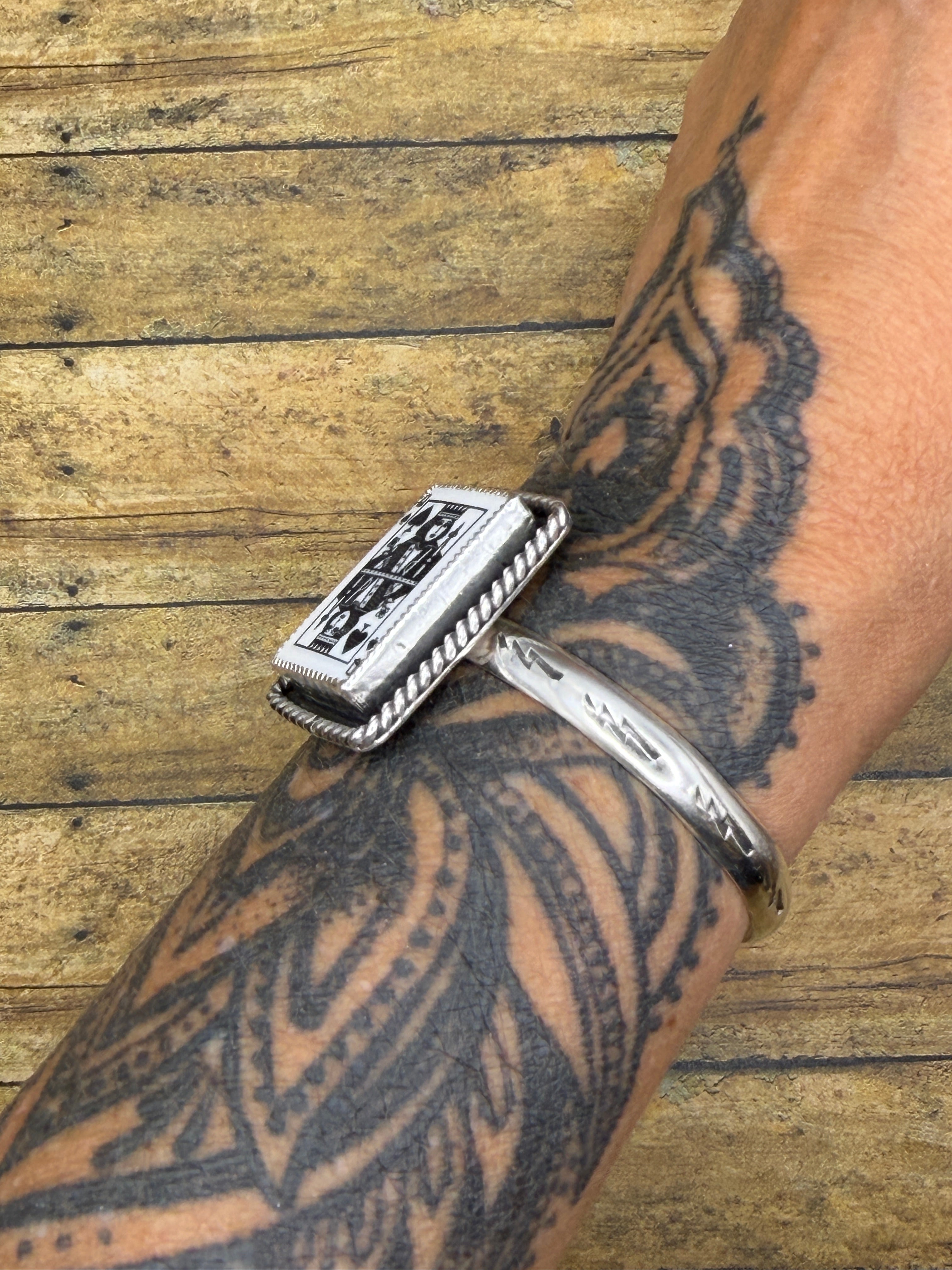 Lola-Trustone Queen of Spades Playing Card Cuff Bracelet