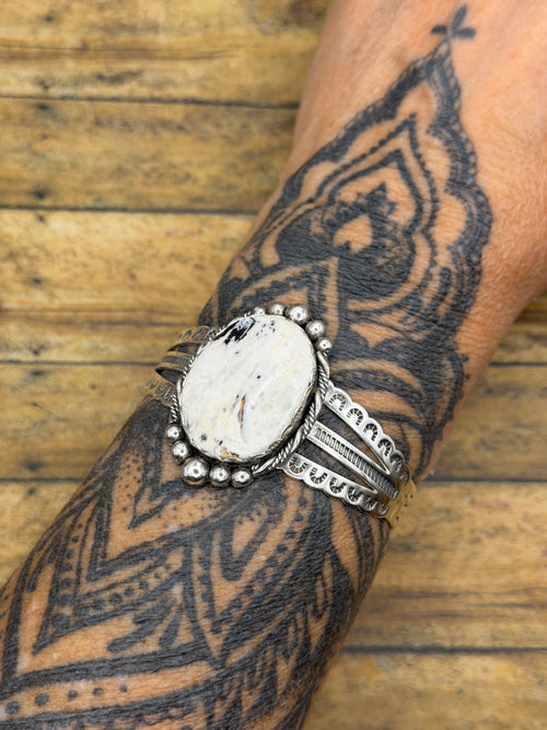 Aubrey-White Buffalo Turquoise Triple Cuff/Bracelet