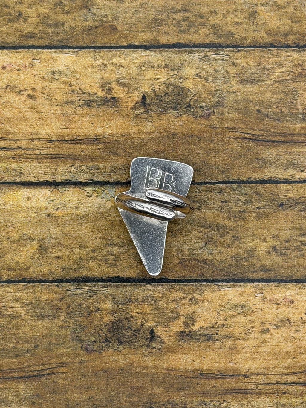 Ronan-Chalcedony Lightning Bolt Ring with Translucent Leopard Print