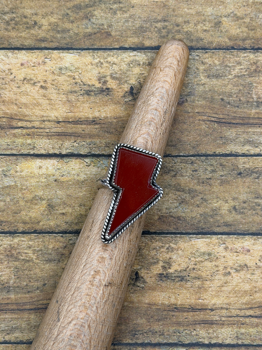 Riley-Chalcedony Lightning Bolt Ring