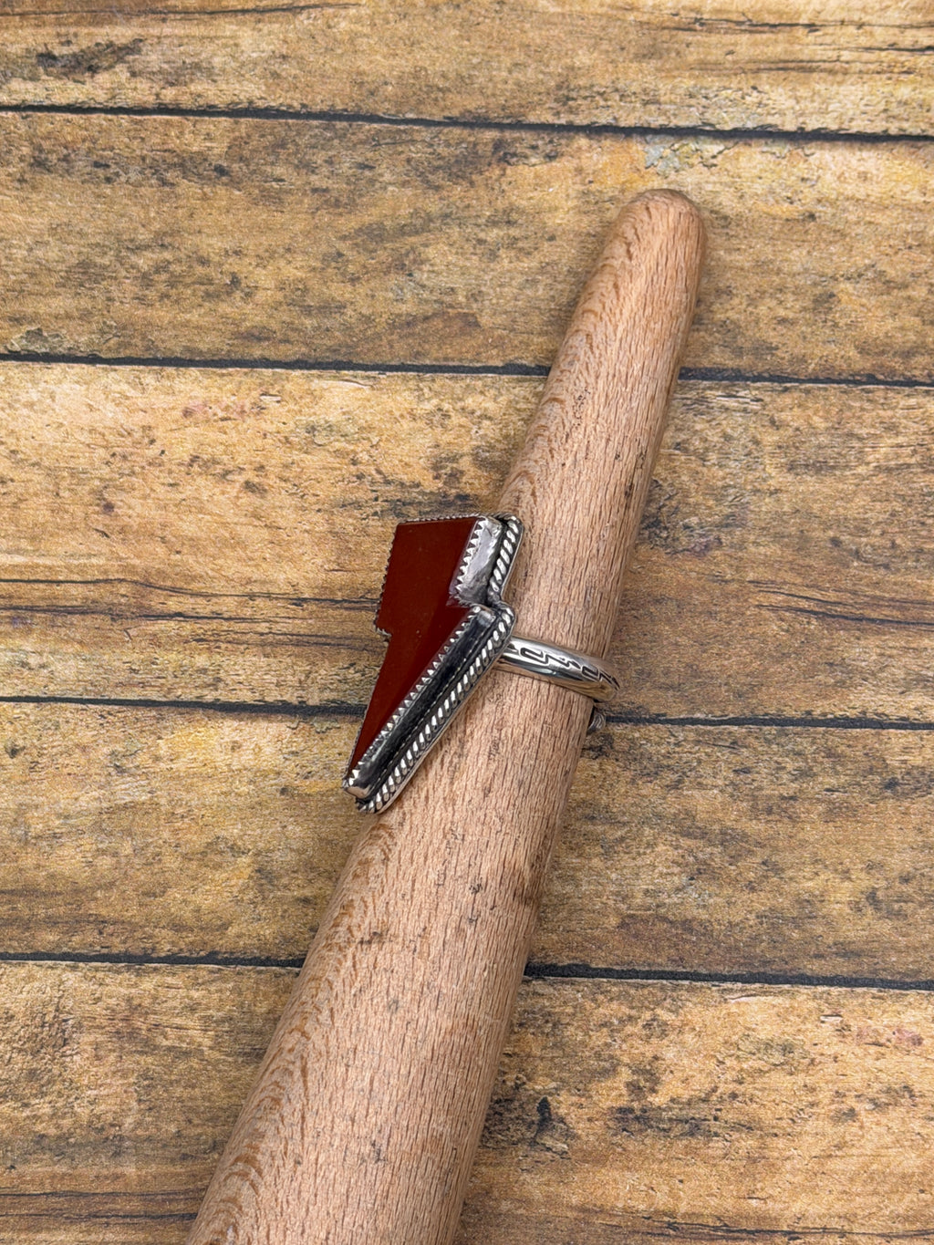 Riley-Chalcedony Lightning Bolt Ring