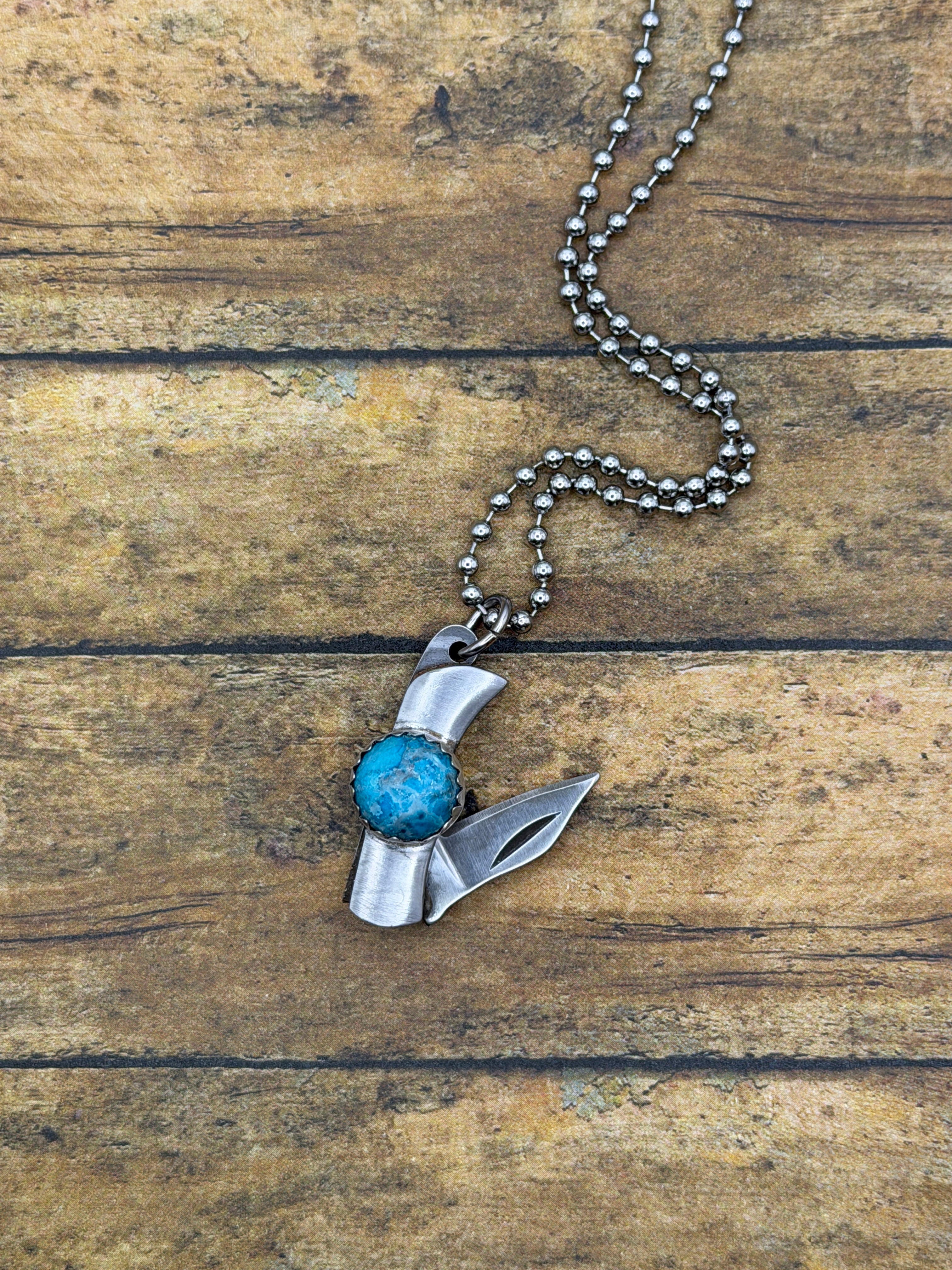 Brad-Mini Knife with Turquoise Accent Pendant