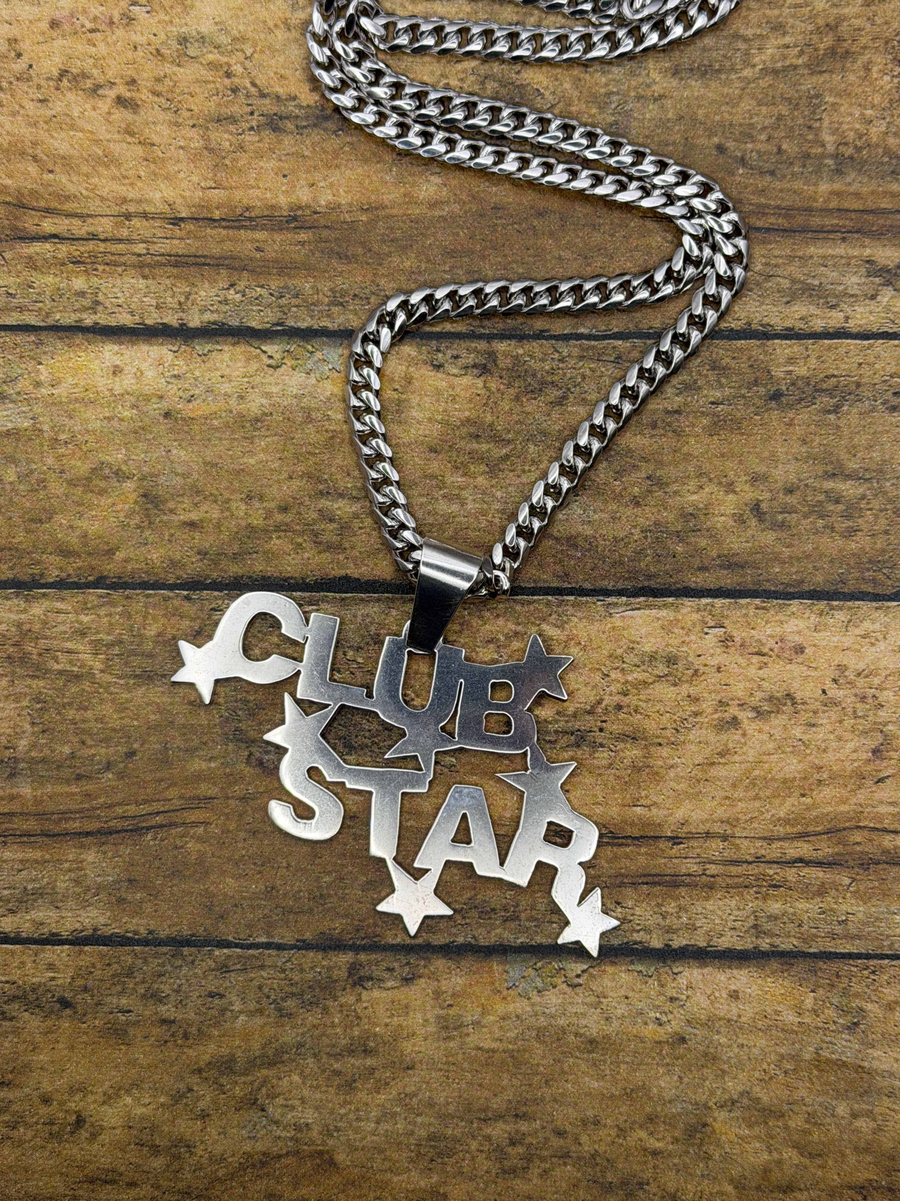 Y2K-Vintage Club Star Sterling Silver Pendant