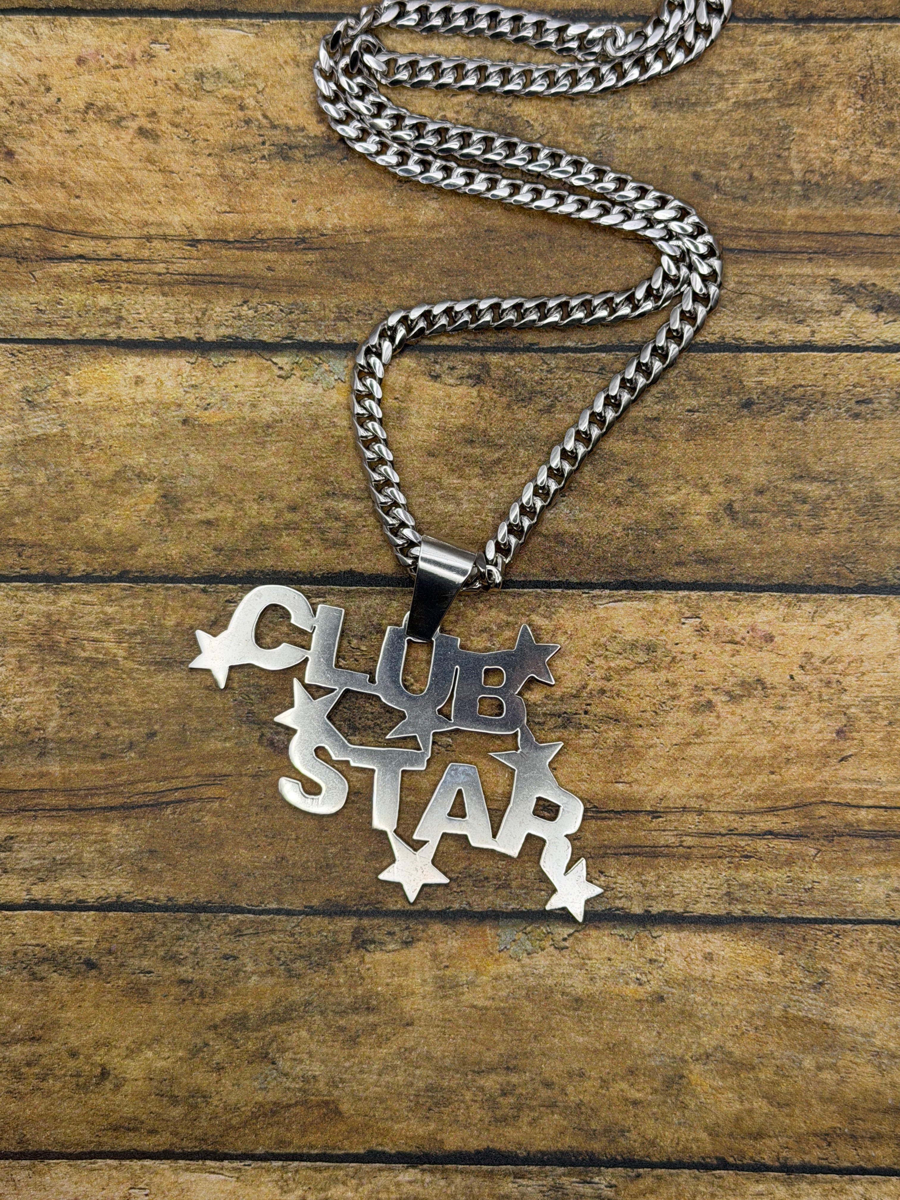 Y2K-Vintage Club Star Sterling Silver Pendant