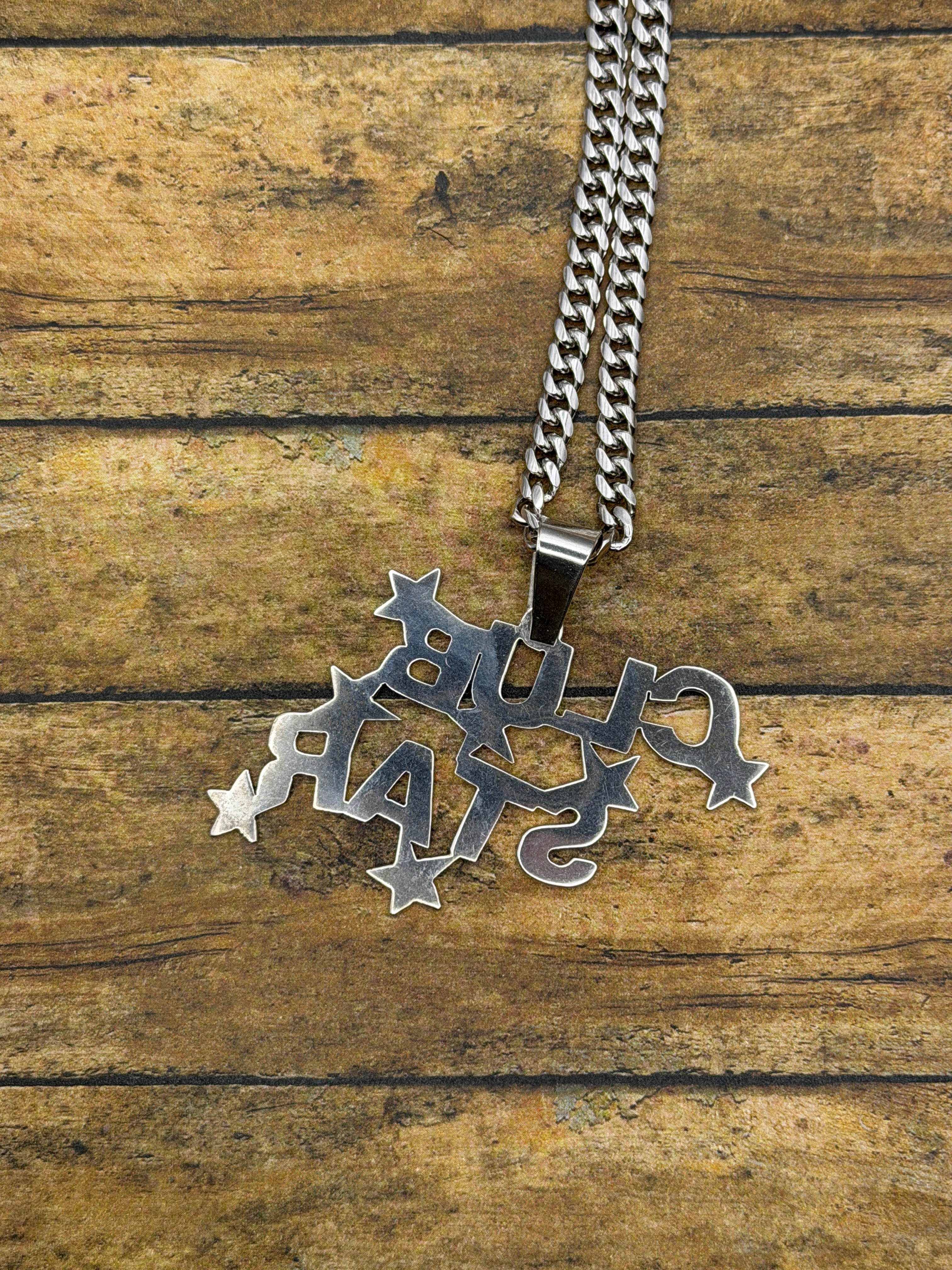 Y2K-Vintage Club Star Sterling Silver Pendant