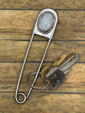 Georgie-Jumbo Safety Pin with Rainbow Moonstone