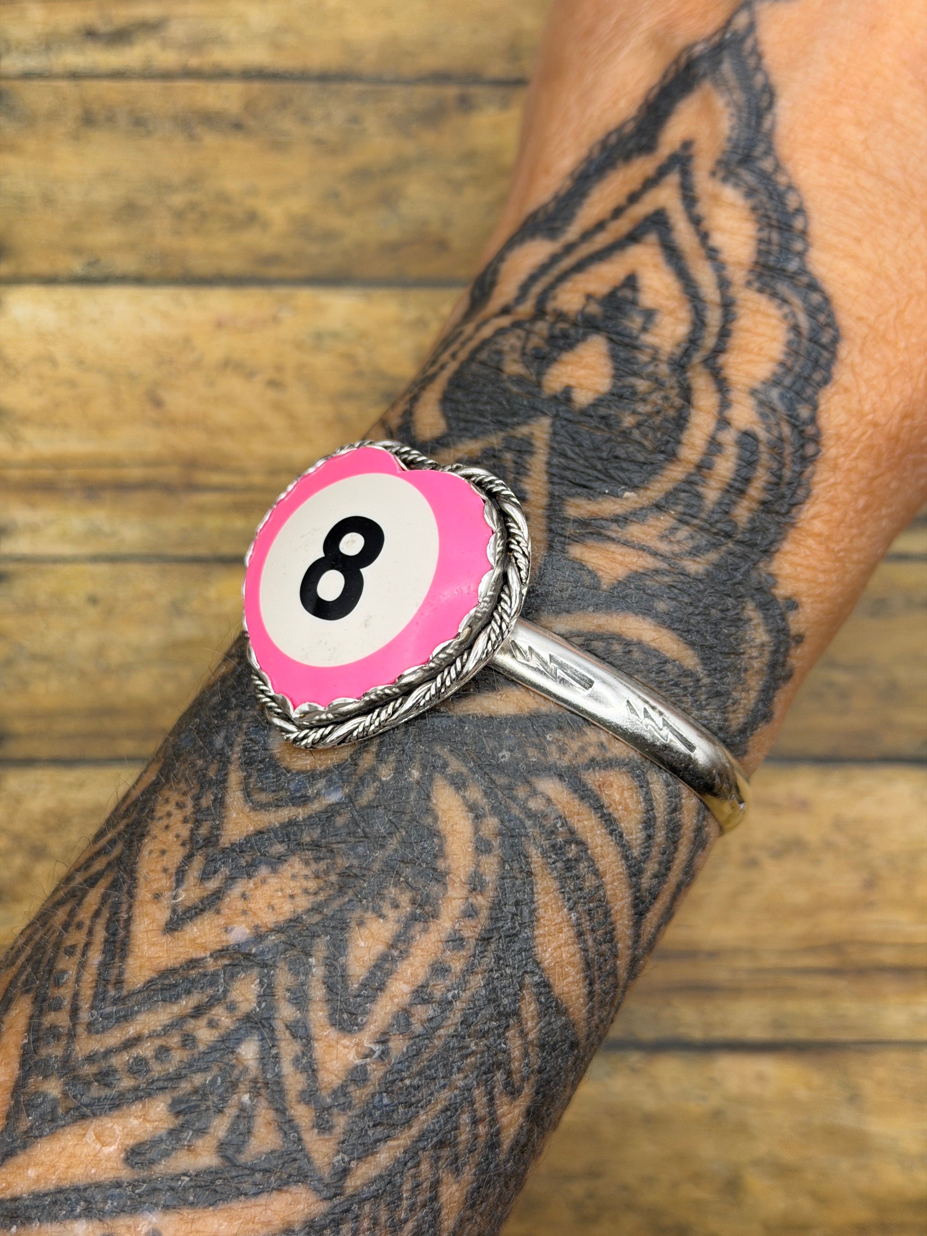 Sully-Pink Billiard 8-Ball Heart Shaped Cuff