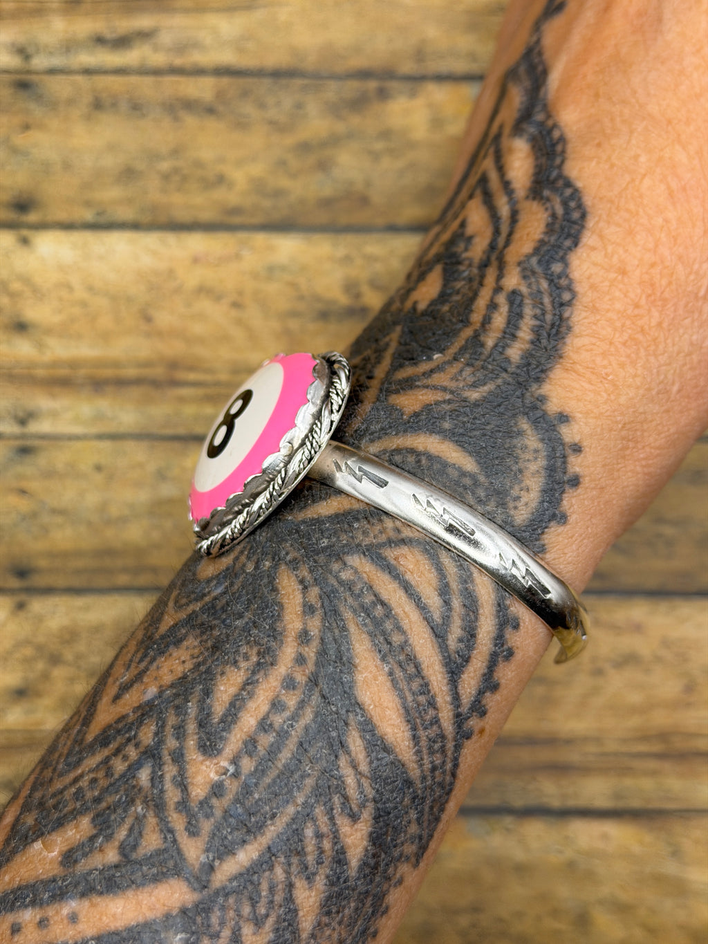 Sully-Pink Billiard 8-Ball Heart Shaped Cuff