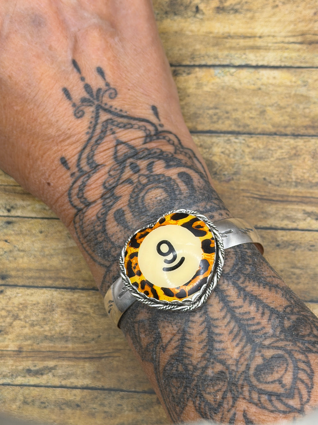 Shelby-Limited Edition Leopard Billiard #9 Heart Cuff