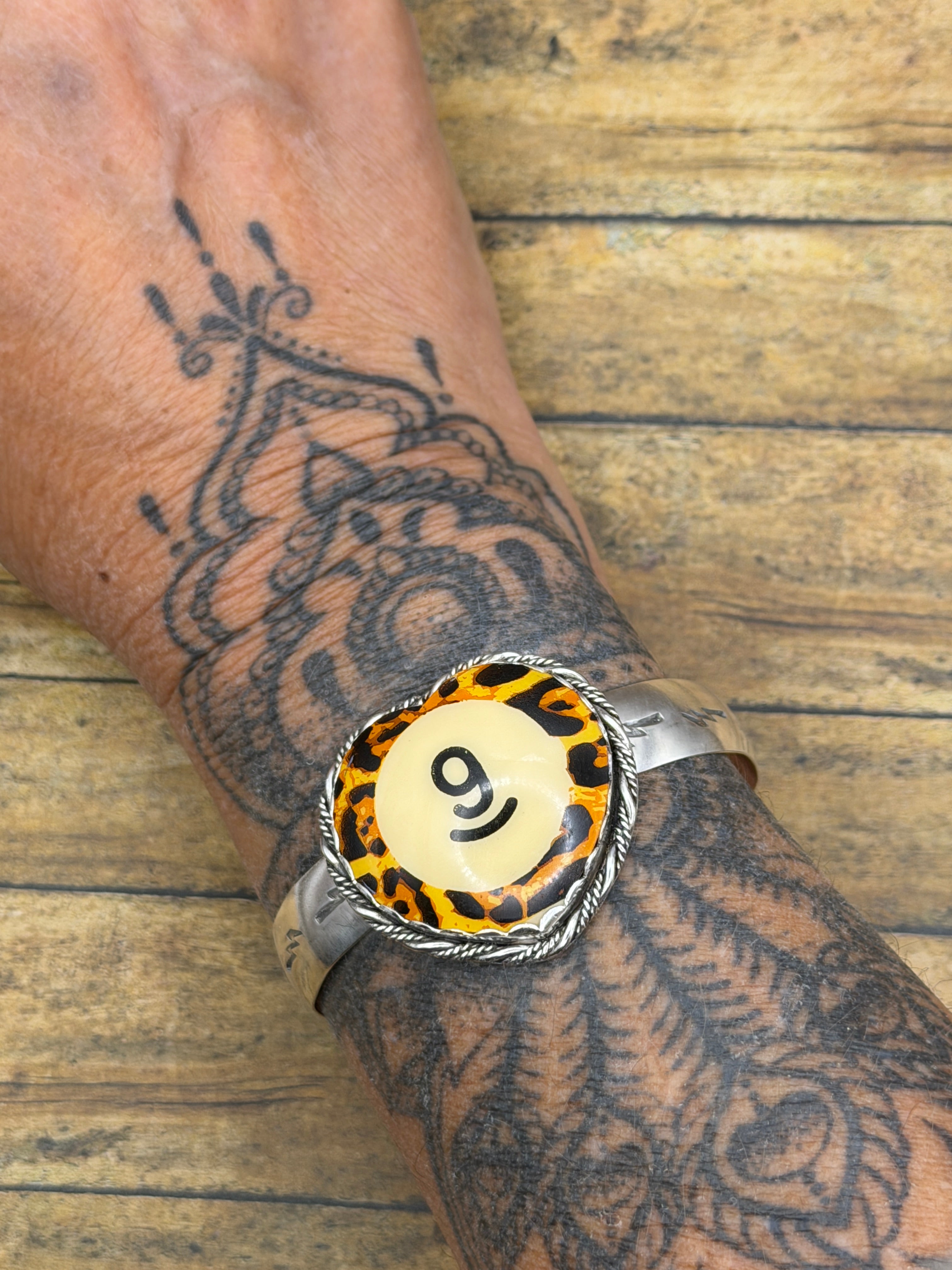 Shelby-Limited Edition Leopard Billiard #9 Heart Cuff