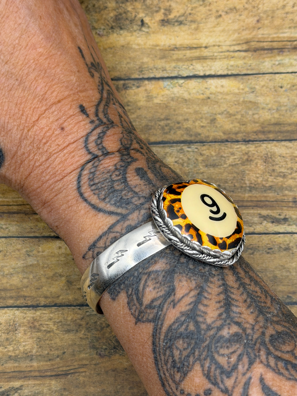 Shelby-Limited Edition Leopard Billiard #9 Heart Cuff