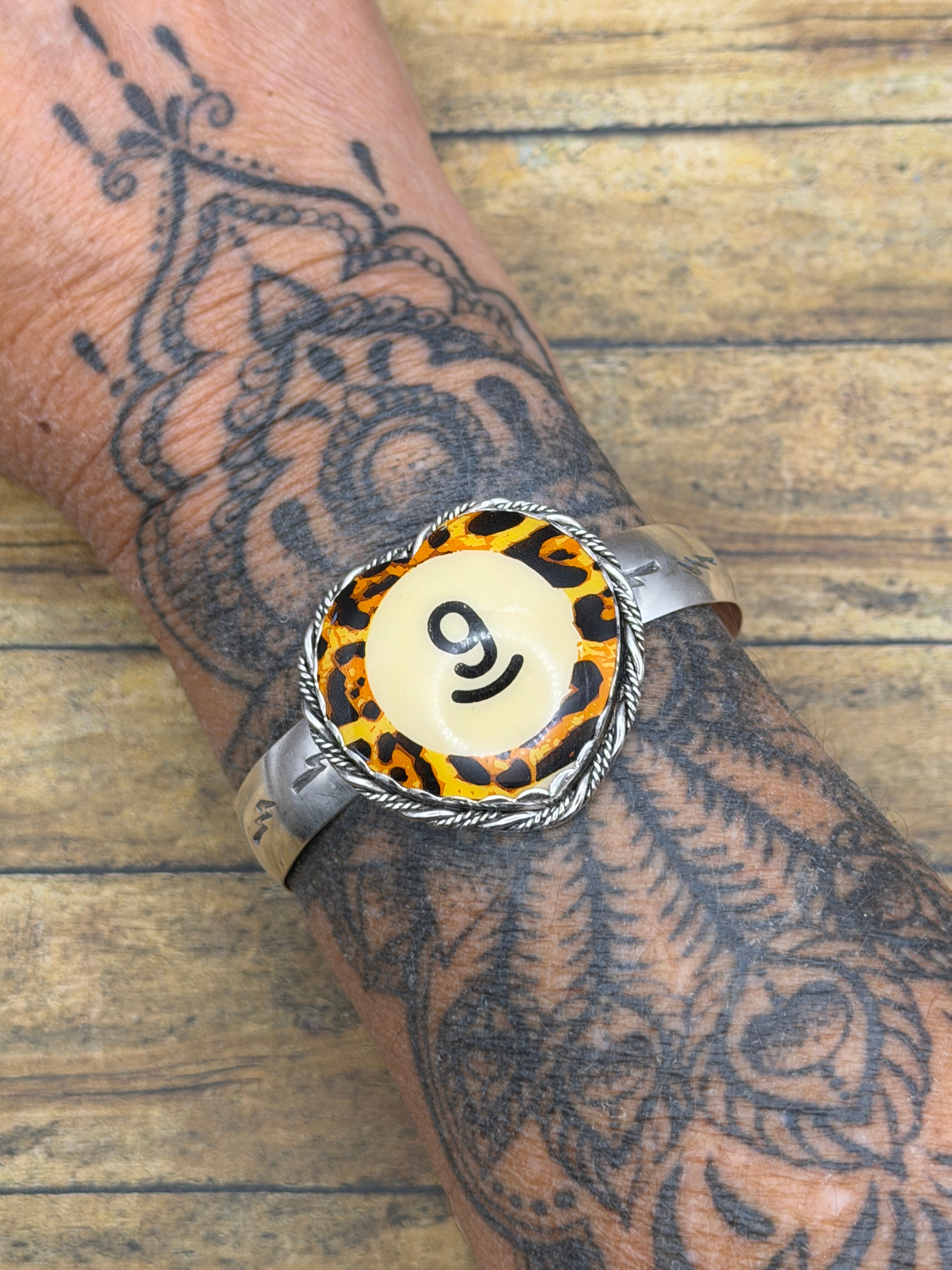 Shelby-Limited Edition Leopard Billiard #9 Heart Cuff
