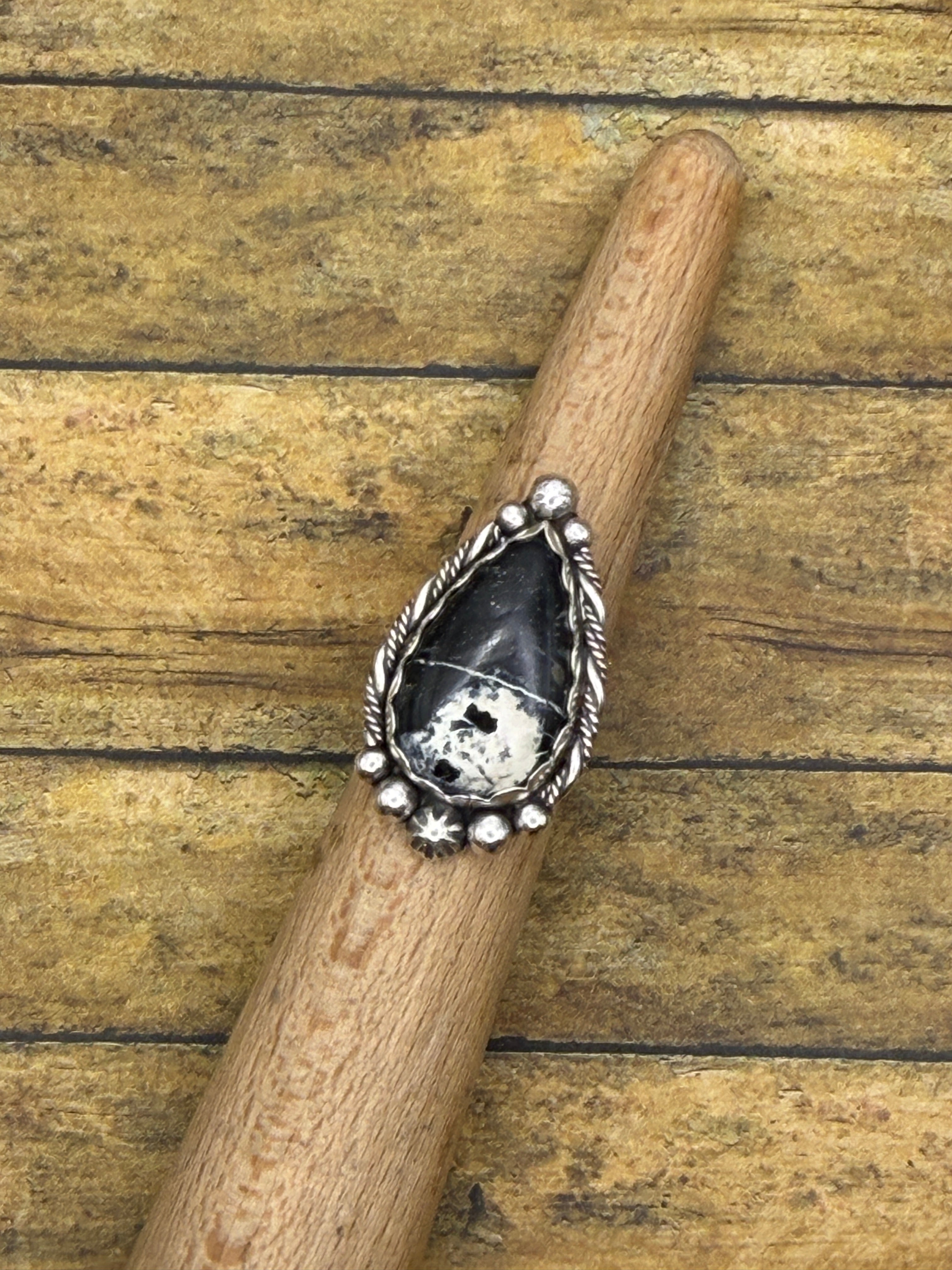 Andy-White Buffalo Turquoise Statement Ring