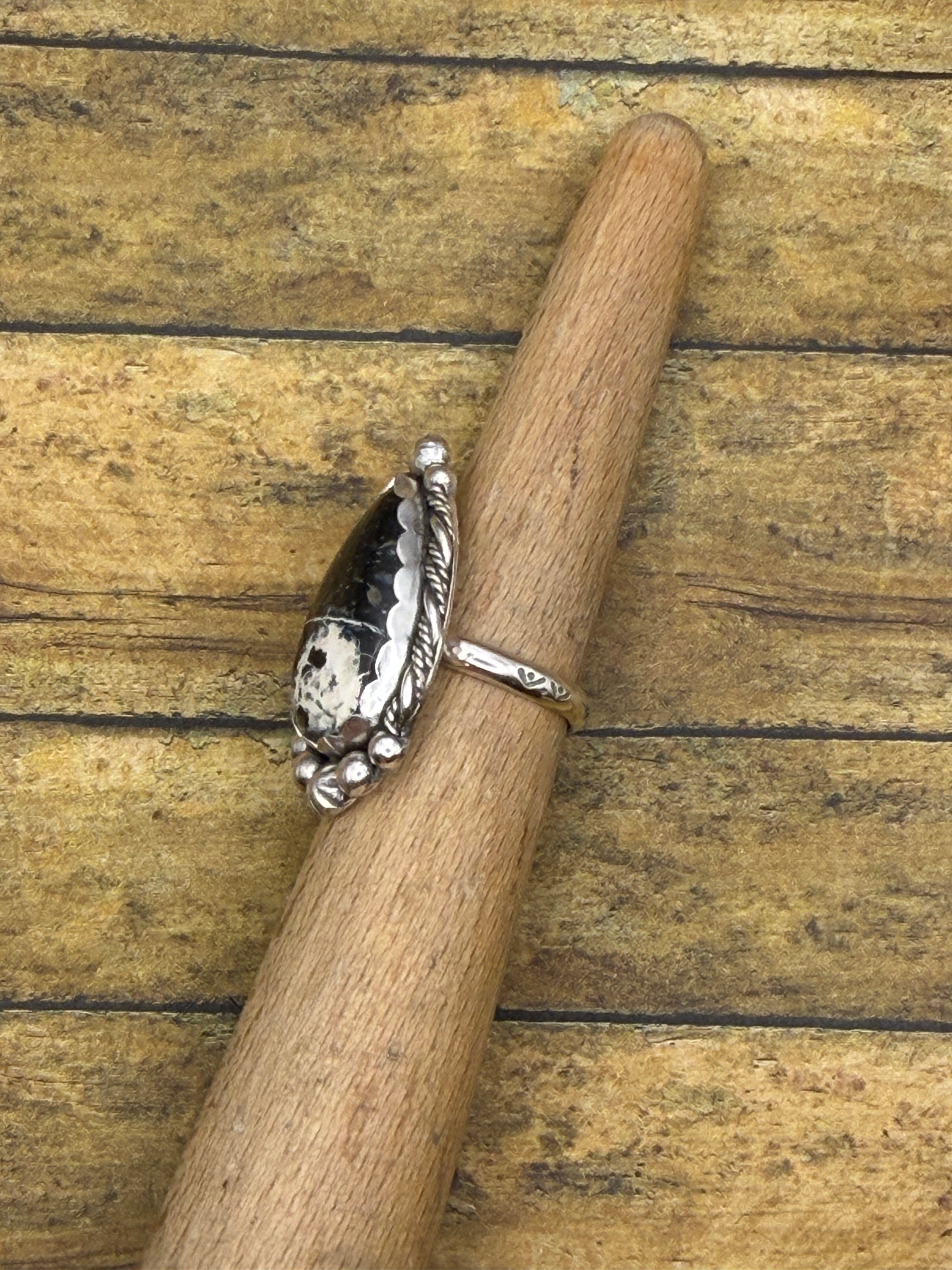 Andy-White Buffalo Turquoise Statement Ring