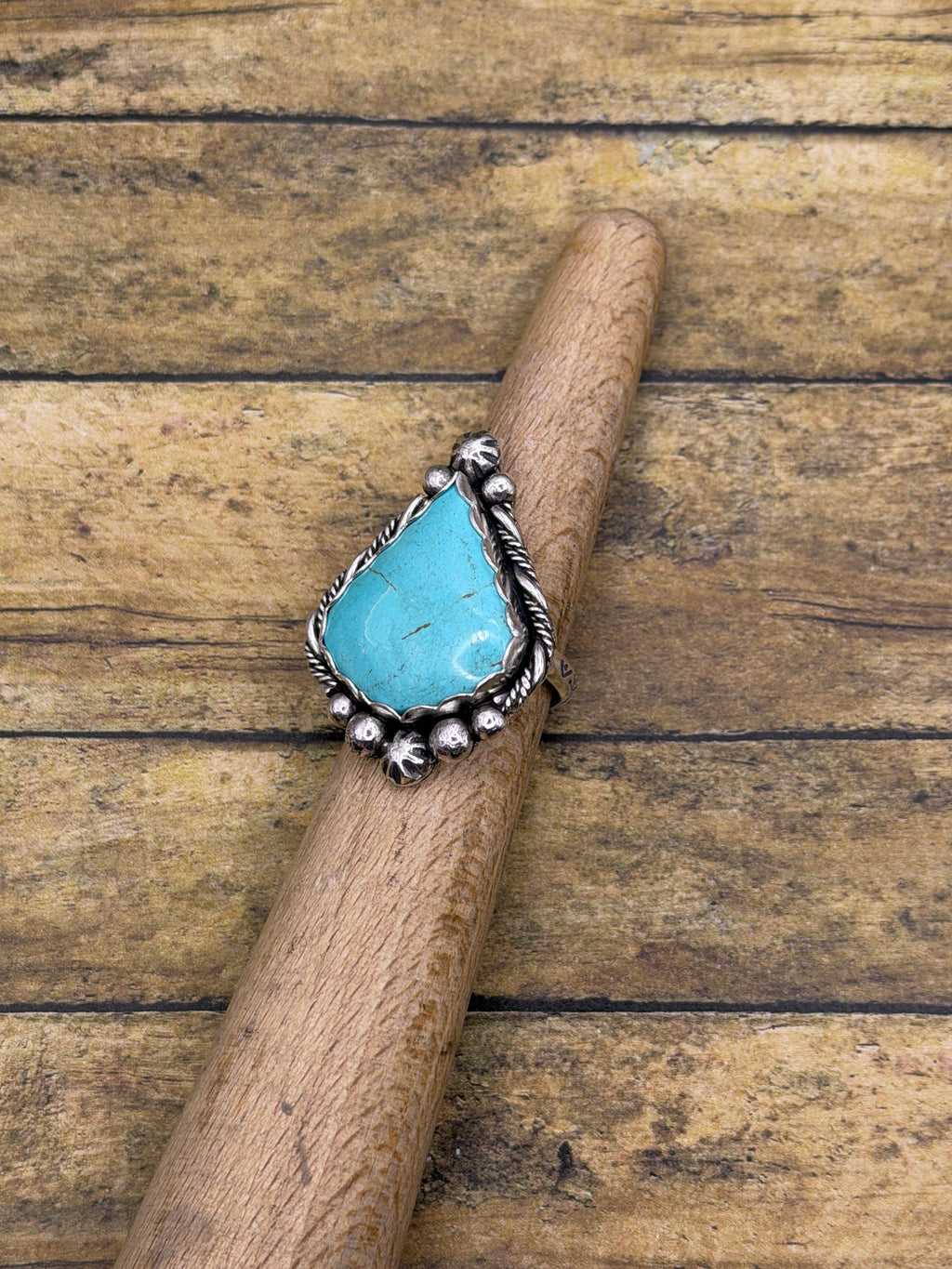 Breanna-Turquoise Arabesque Boho Statement Ring