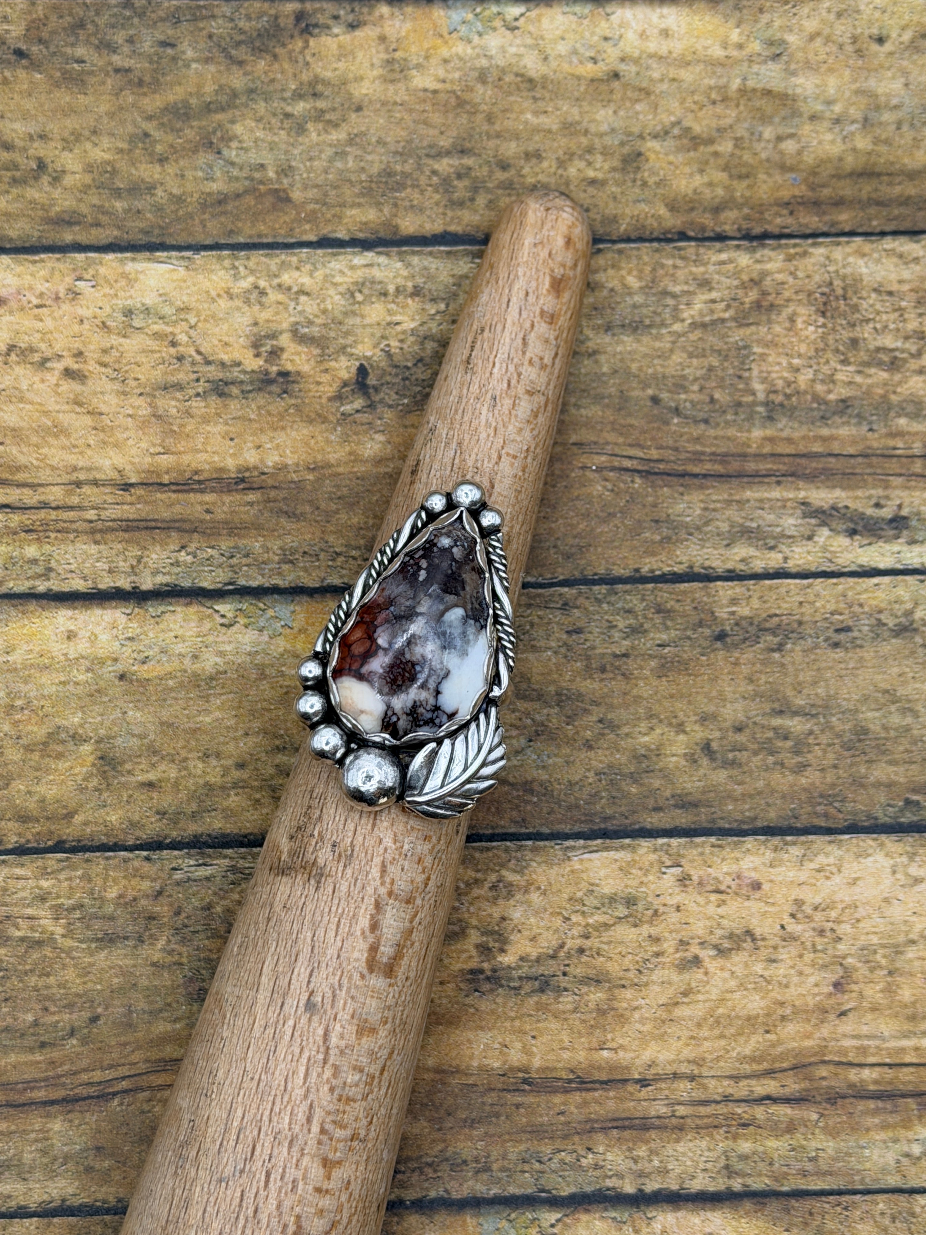 Gemma-Wild Hose Statement Ring with Feather Detail