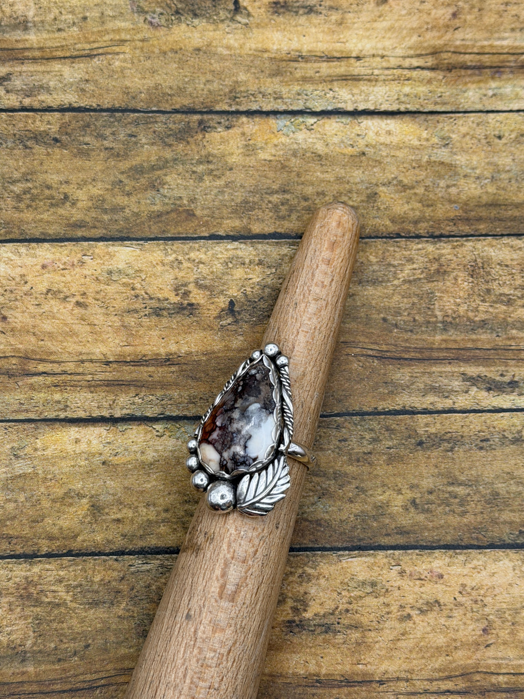 Gemma-Wild Hose Statement Ring with Feather Detail