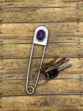 Kahlea-Jumbo Safety Pin Keychain with Amethyst