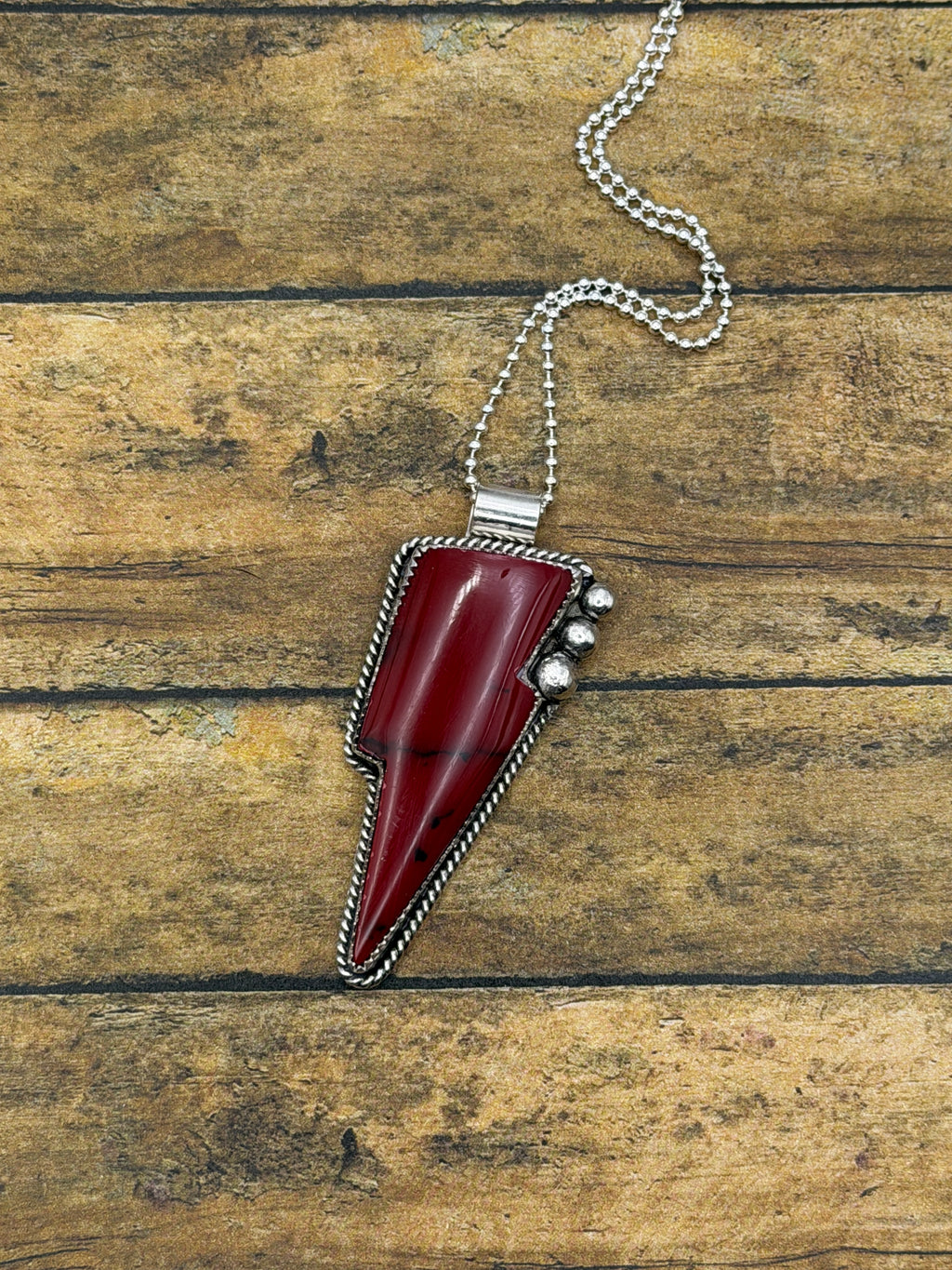 Reese-Bloody Basin Jasper Trustone Lightning Bolt Pendant