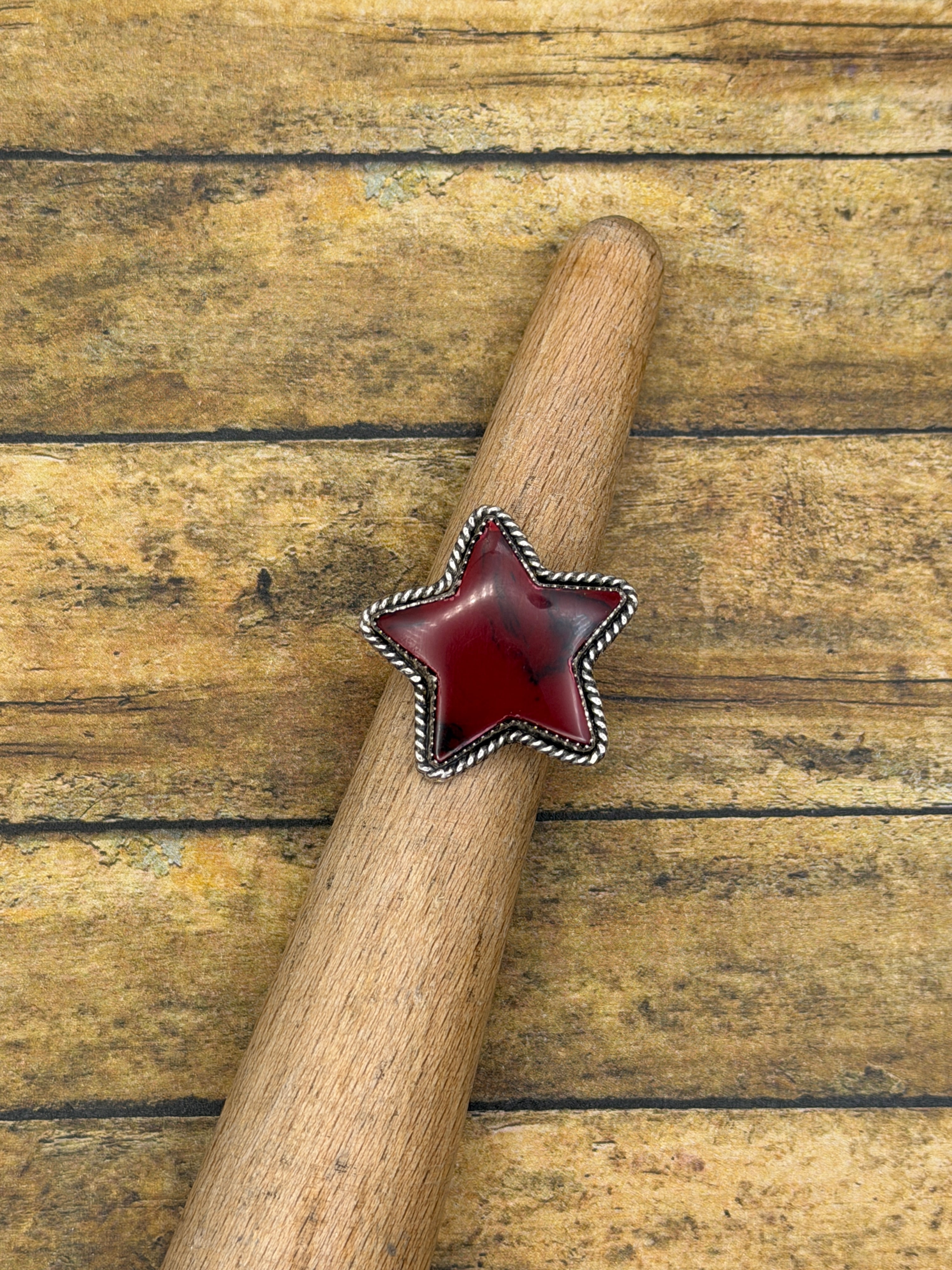 Rory-Bloody Basin Jasper Trustone Boho Star Statement Ring