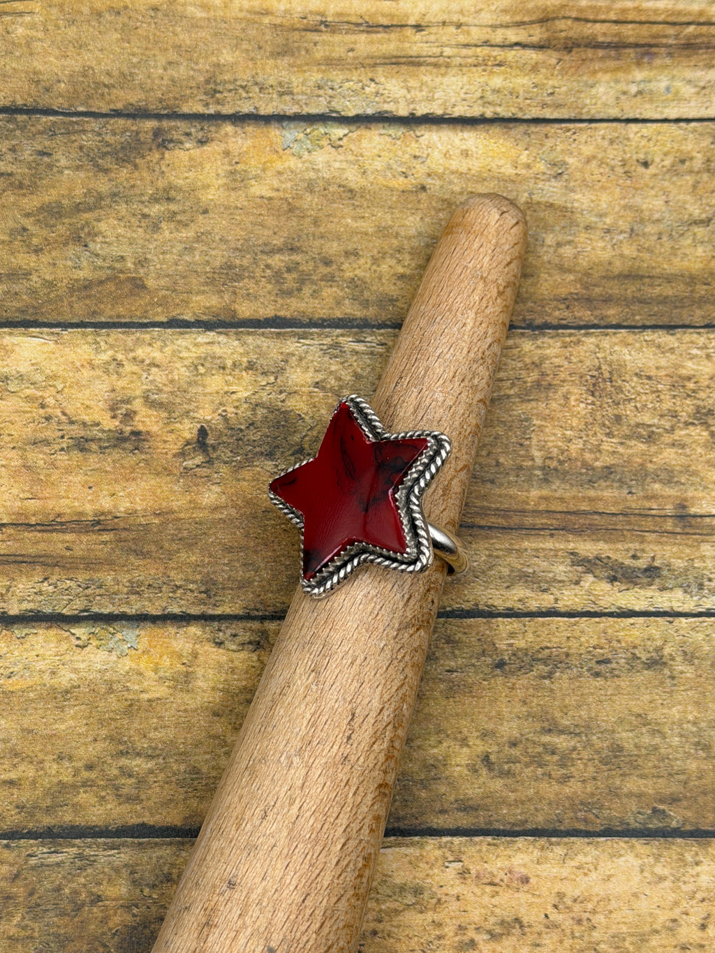 Rory-Bloody Basin Jasper Trustone Boho Star Statement Ring