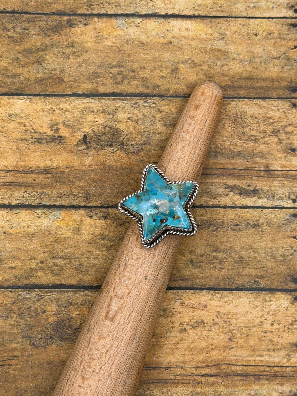 Bella-Turquoise Boho Star Statement Ring