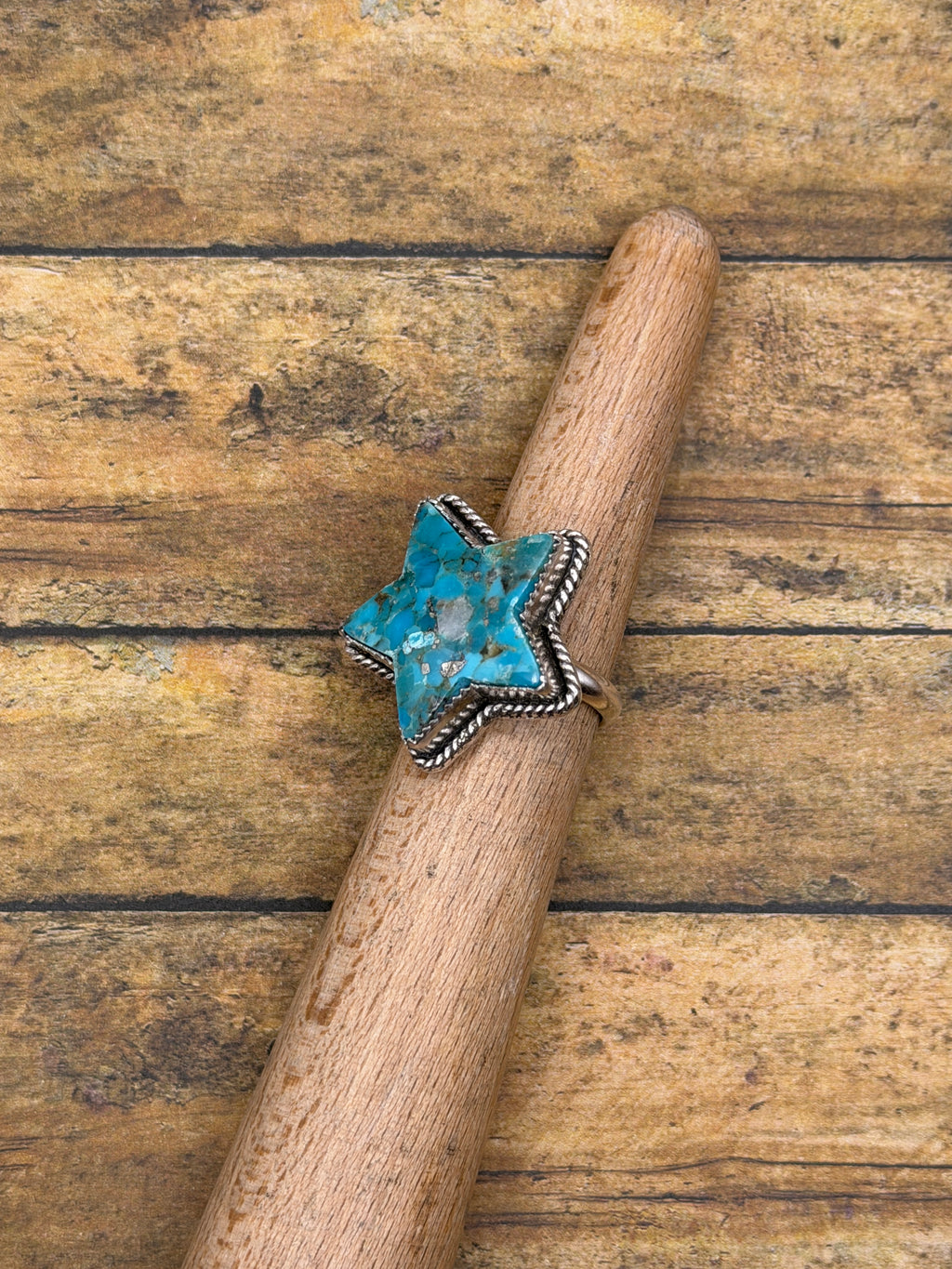 Bella-Turquoise Boho Star Statement Ring