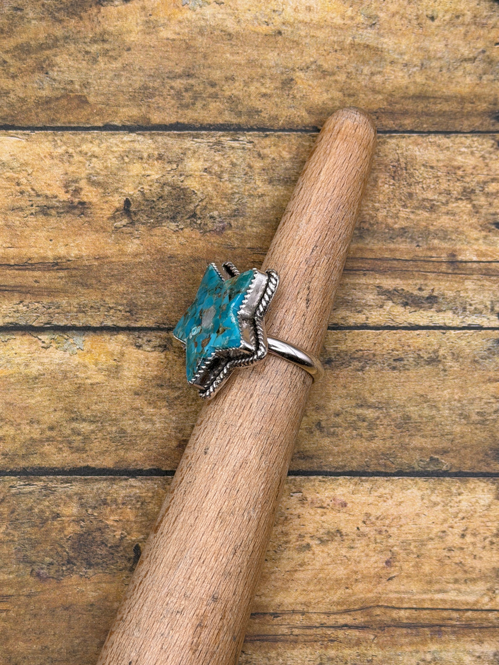 Bella-Turquoise Boho Star Statement Ring