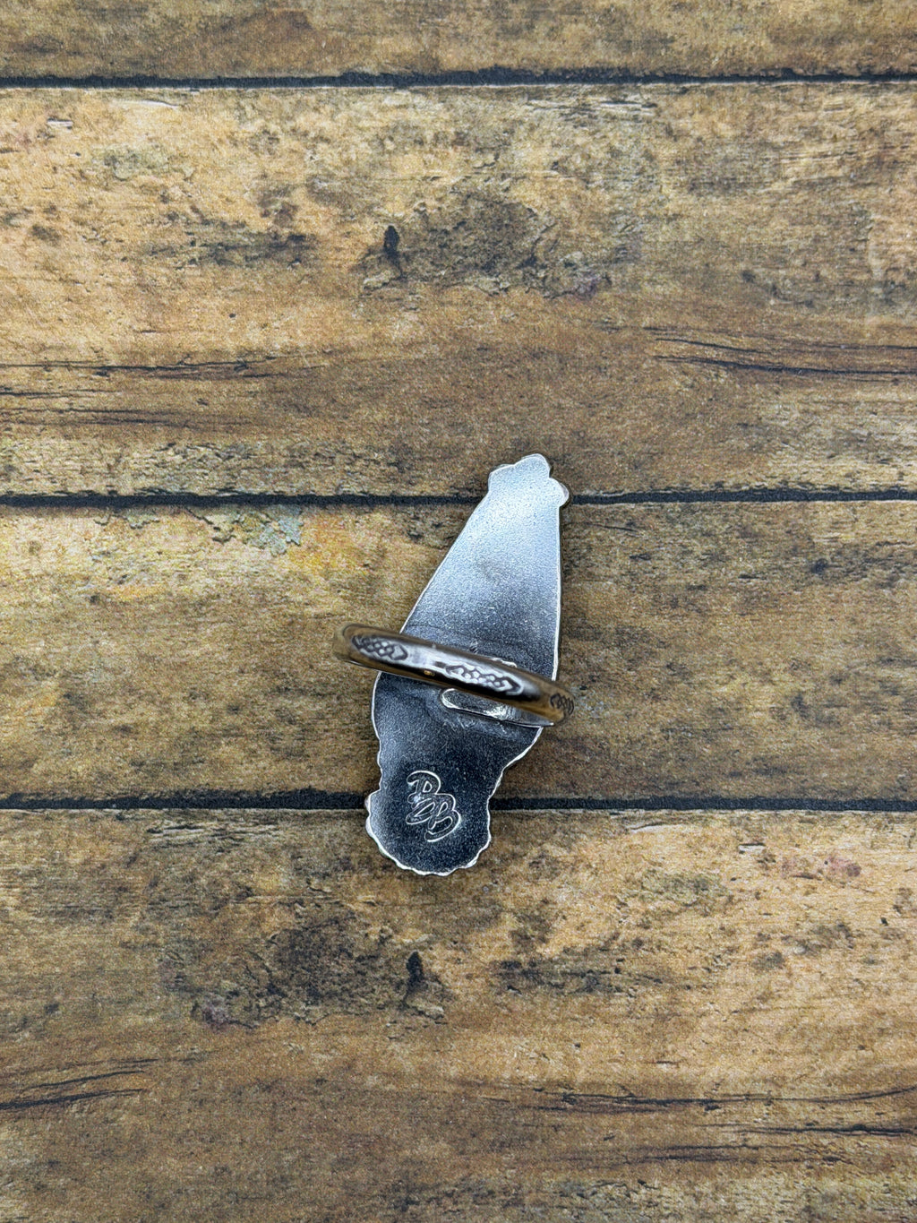 Beverly-Turquoise Teardrop Statement Ring with Concho Detail