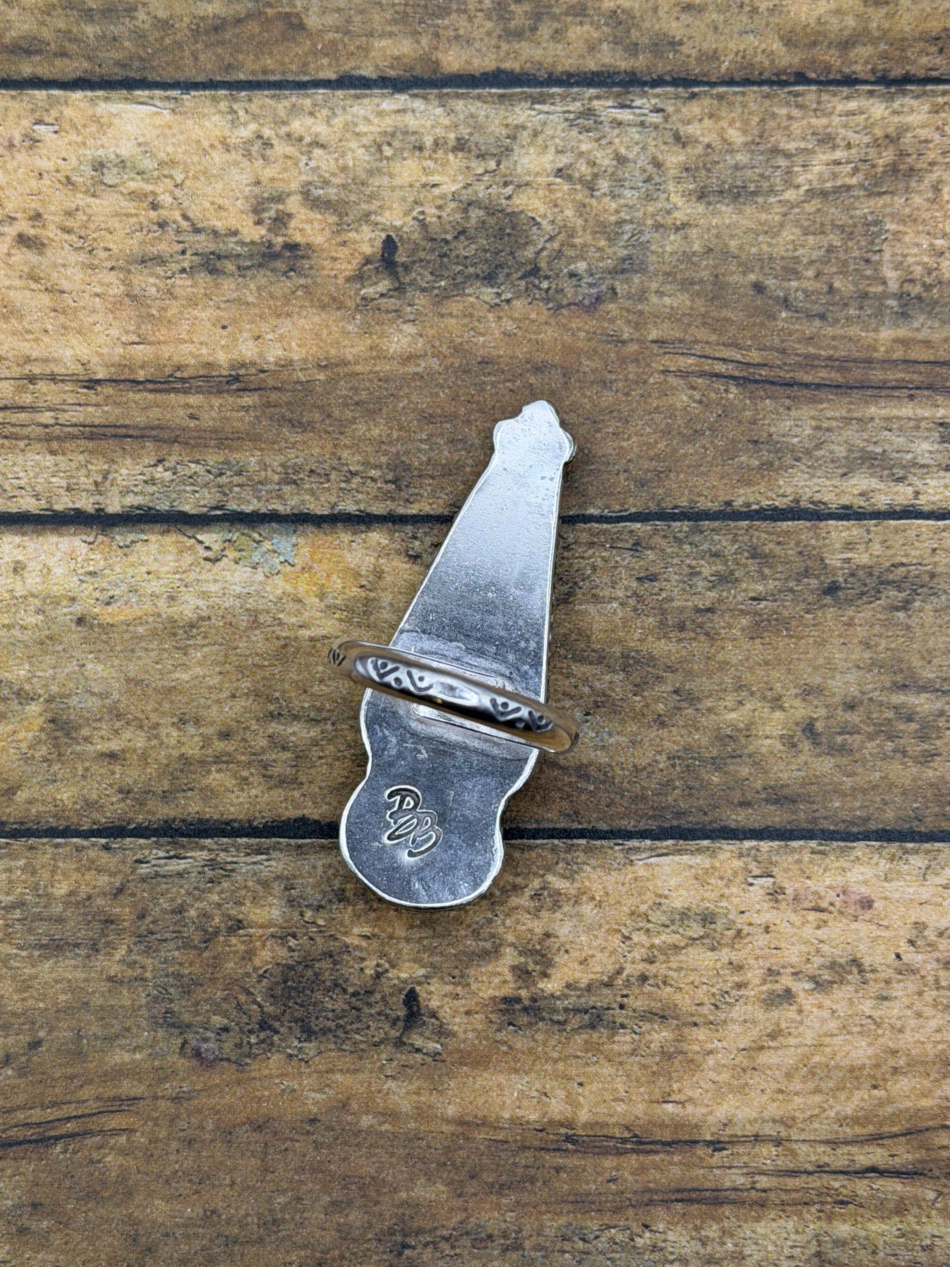 Azalea-White Buffalo Turquoise Statement Ring with Concho Detail