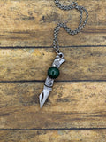 Collin-Mini Knife with Green Aventurine Accent Pendant