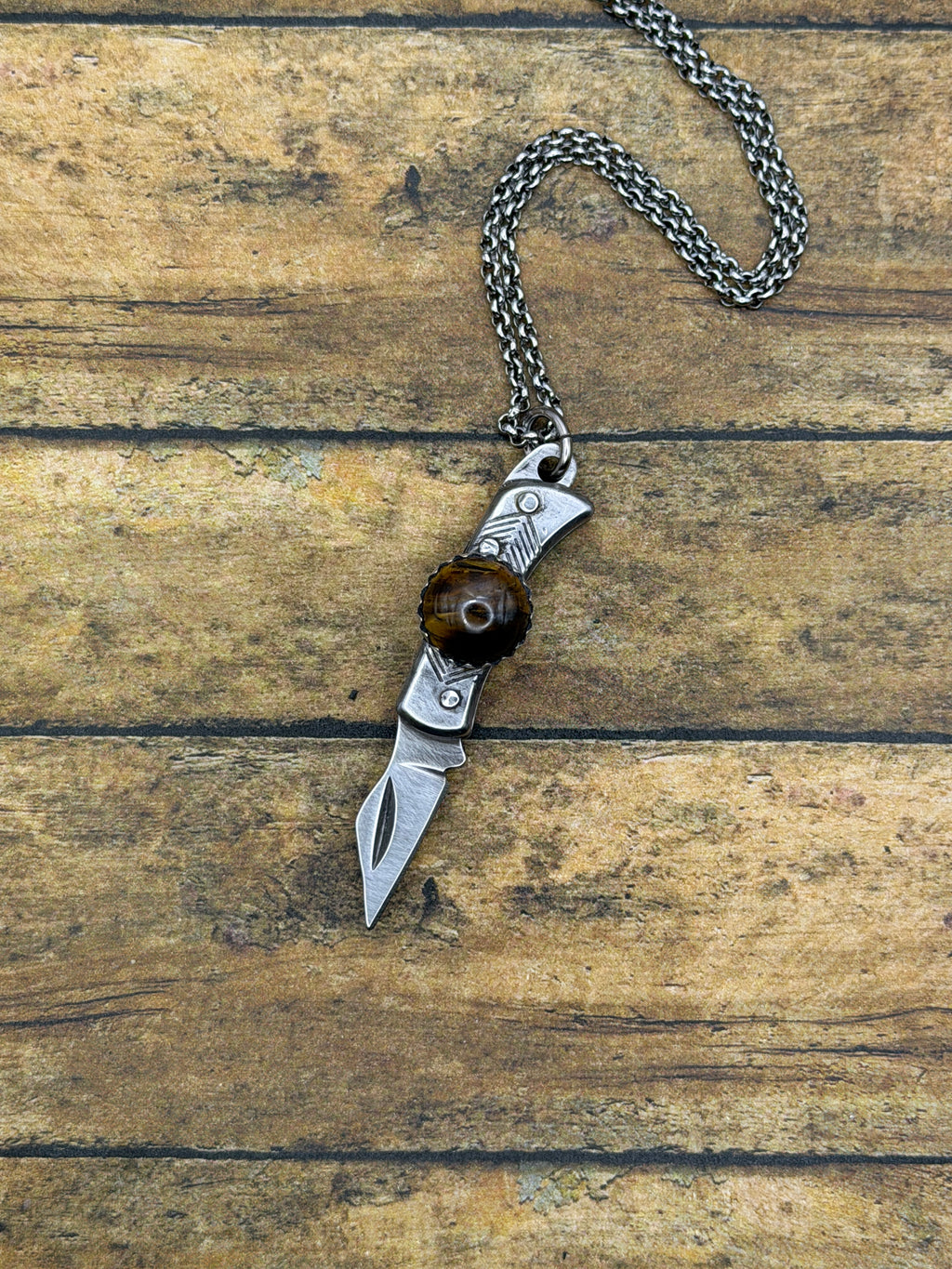Ivan-Mini Knife with Tiger Eye Accent Pendant