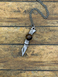 Ivan-Mini Knife with Tiger Eye Accent Pendant