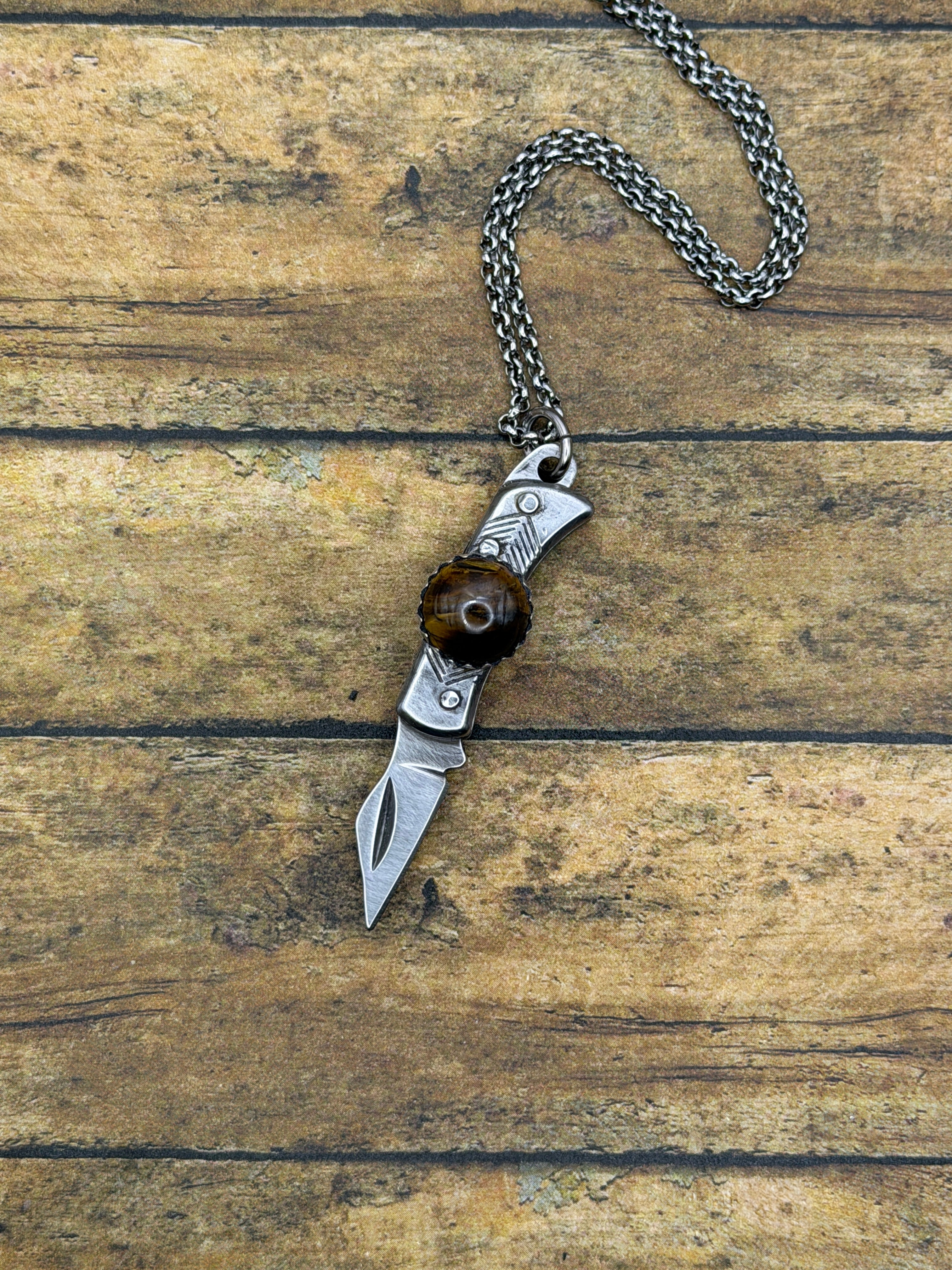 Ivan-Mini Knife with Tiger Eye Accent Pendant
