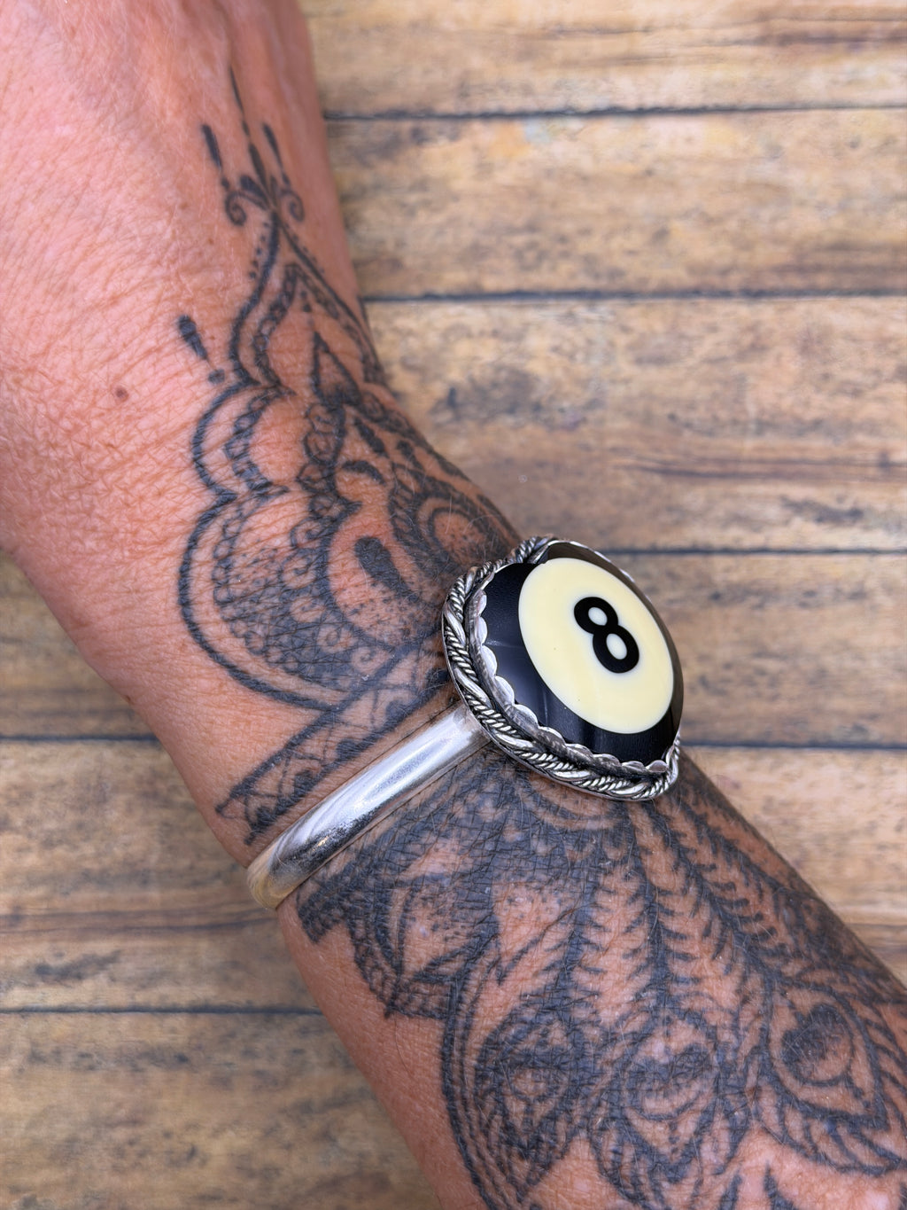 Sydney-Black Billiard 8-Ball Heart Cuff